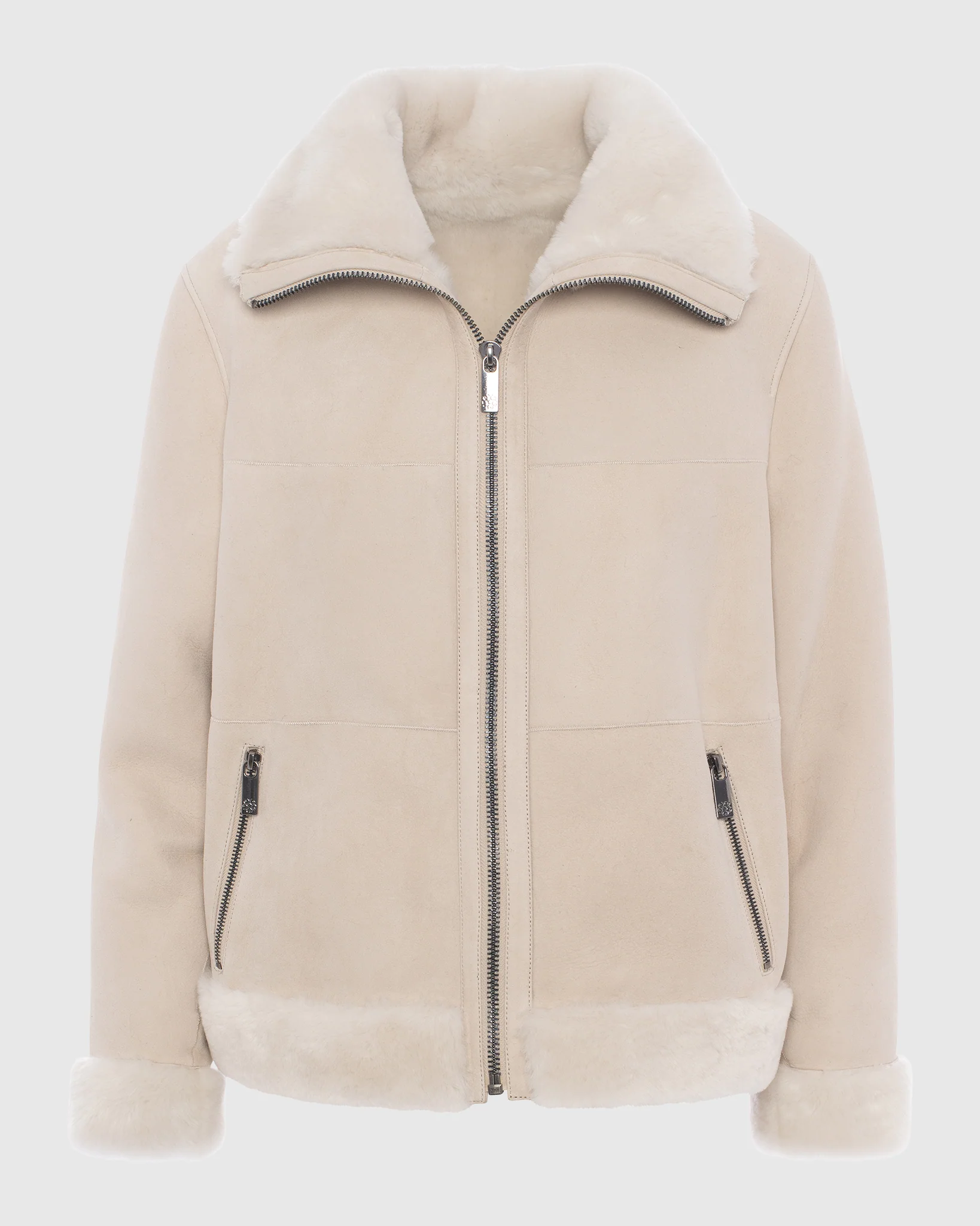 Merino Shearling Lamb Zip Jacket - Image 11