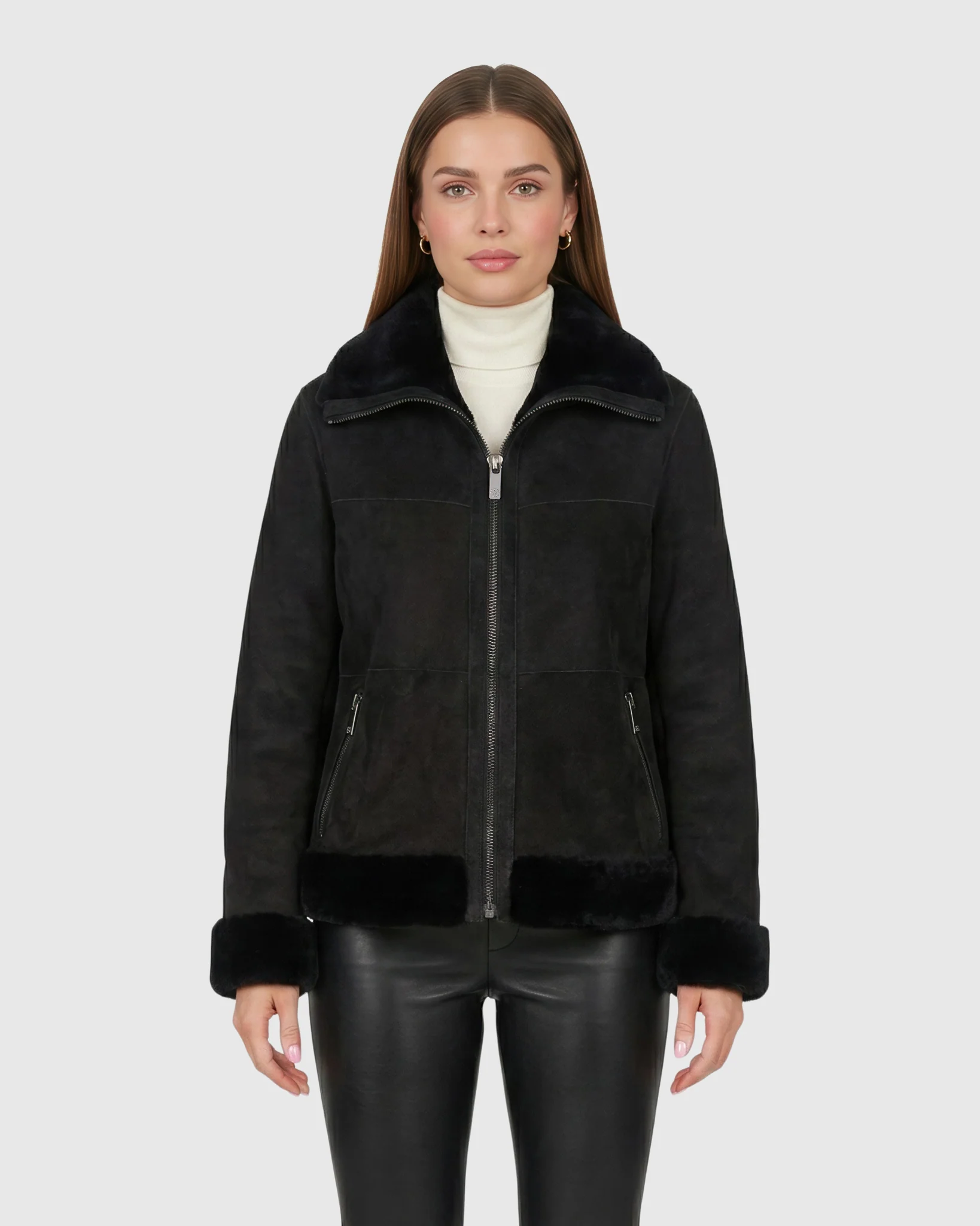 Merino Shearling Lamb Zip Jacket - Image 2