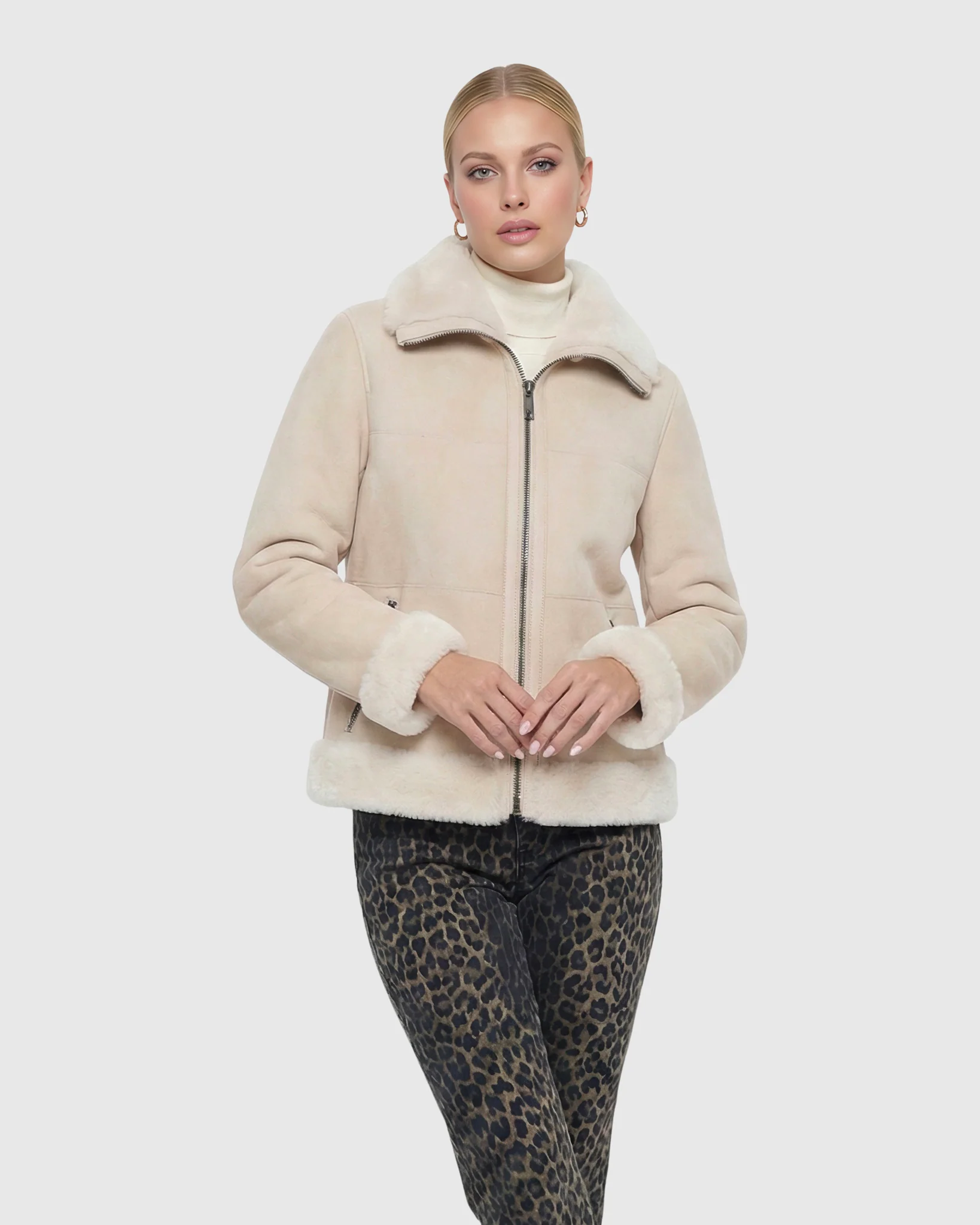 Merino Shearling Lamb Zip Jacket - Image 6