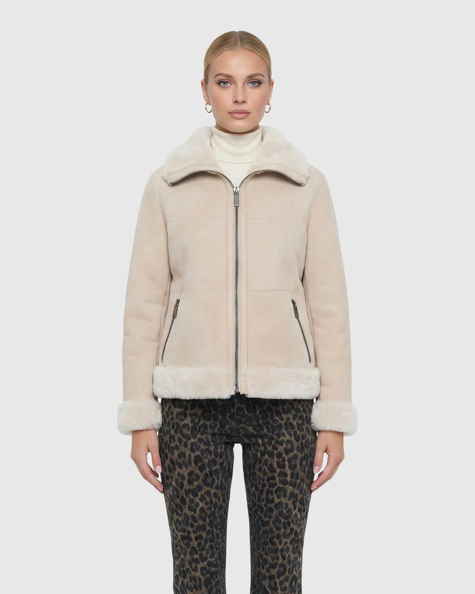 Merino Shearling Lamb Zip Jacket - Image 7