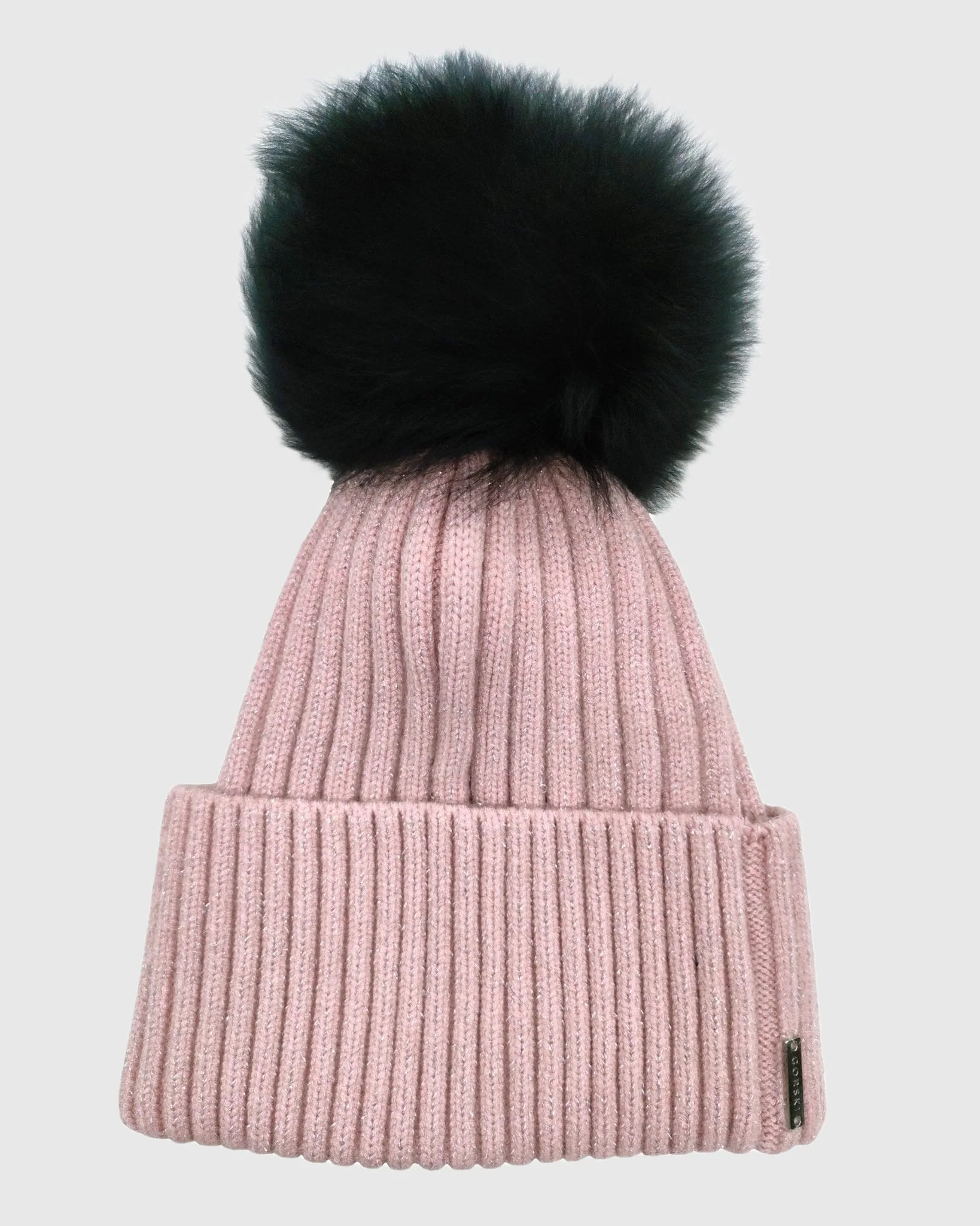 METALLIC WOOL BLEND KNIT BEANIE HAT WITH SELECT LAMB POMPOM - Image 7