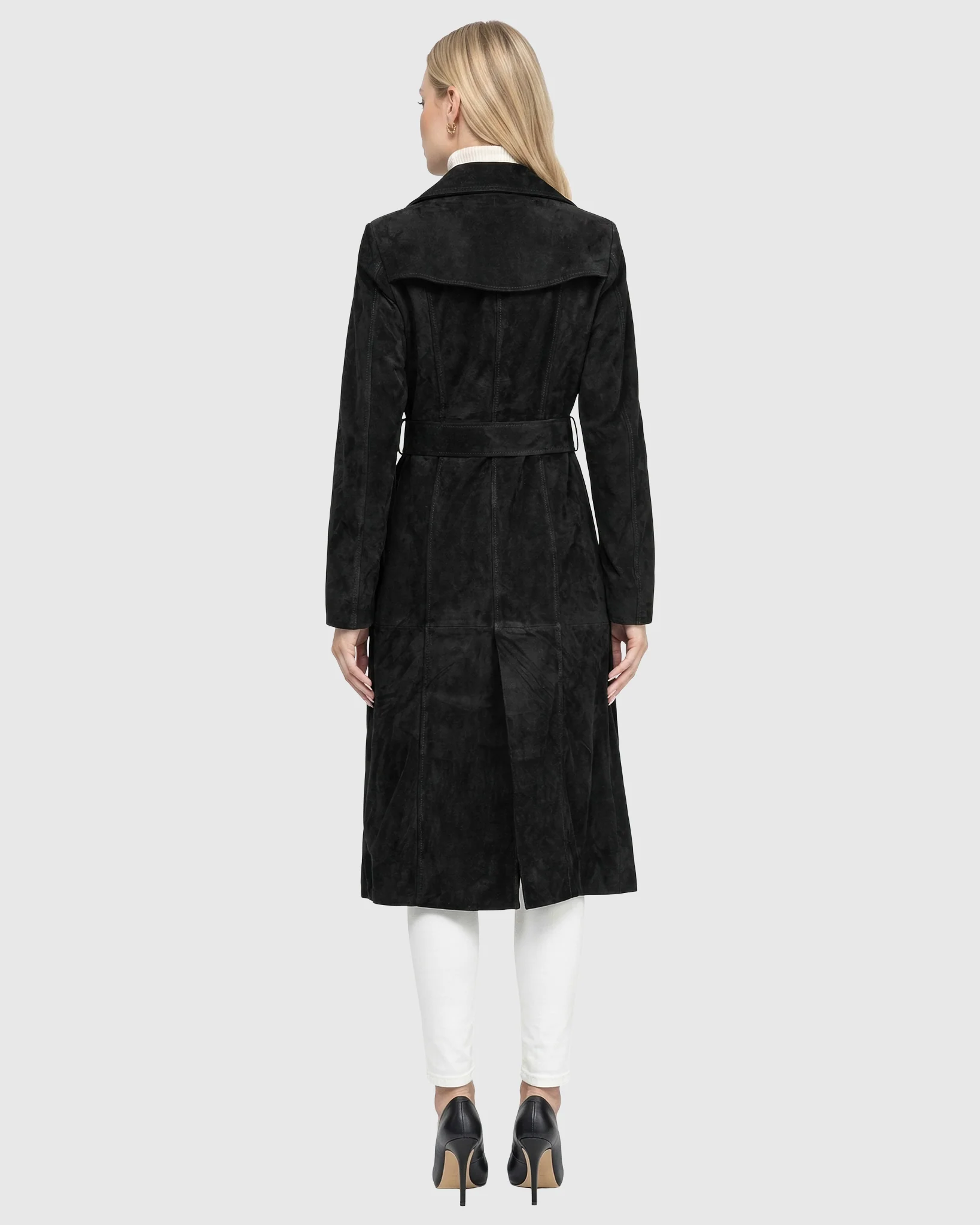 Metis Suede Belted Trench Coat - Image 4