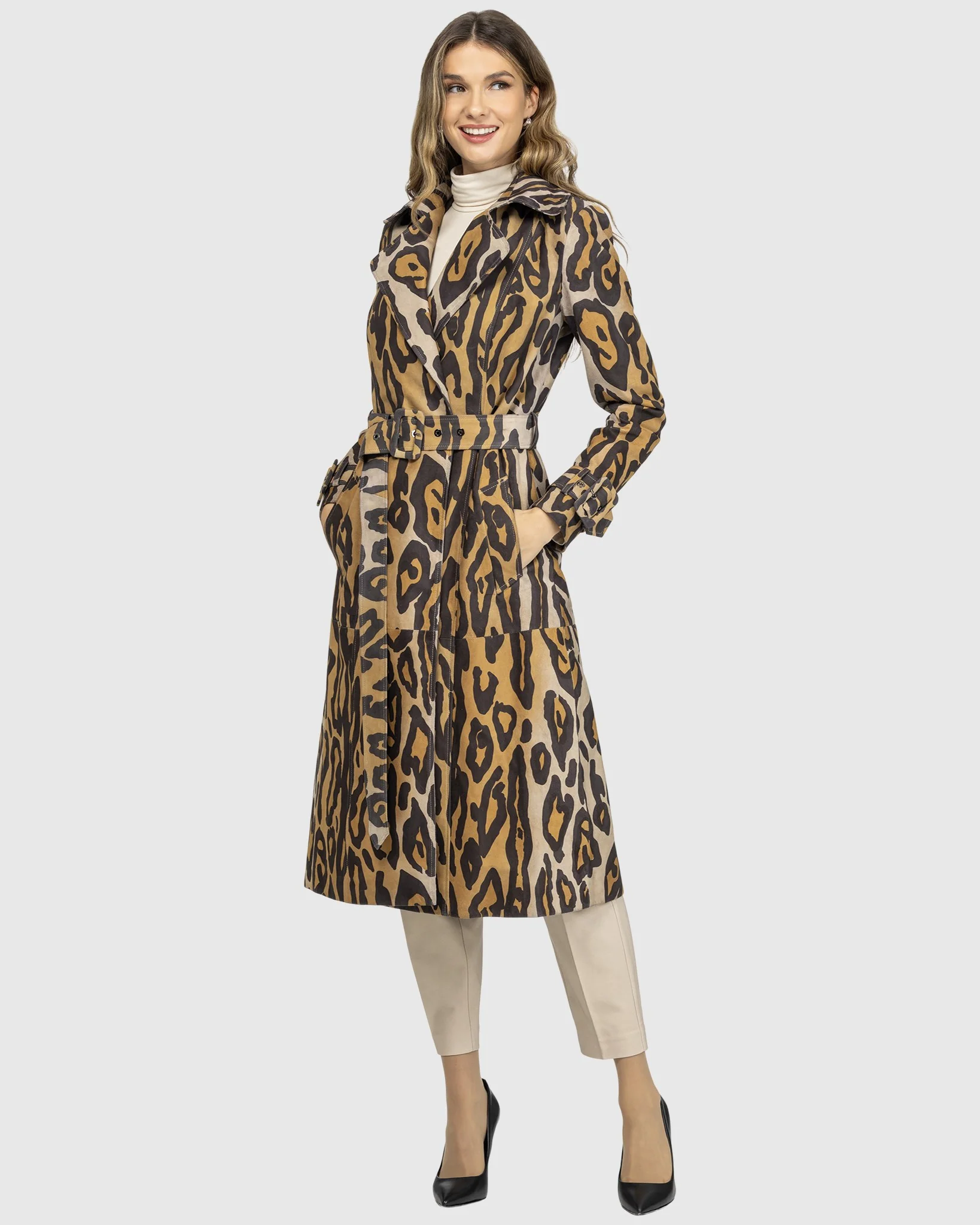 Metis Suede Belted Trench Coat - Image 6