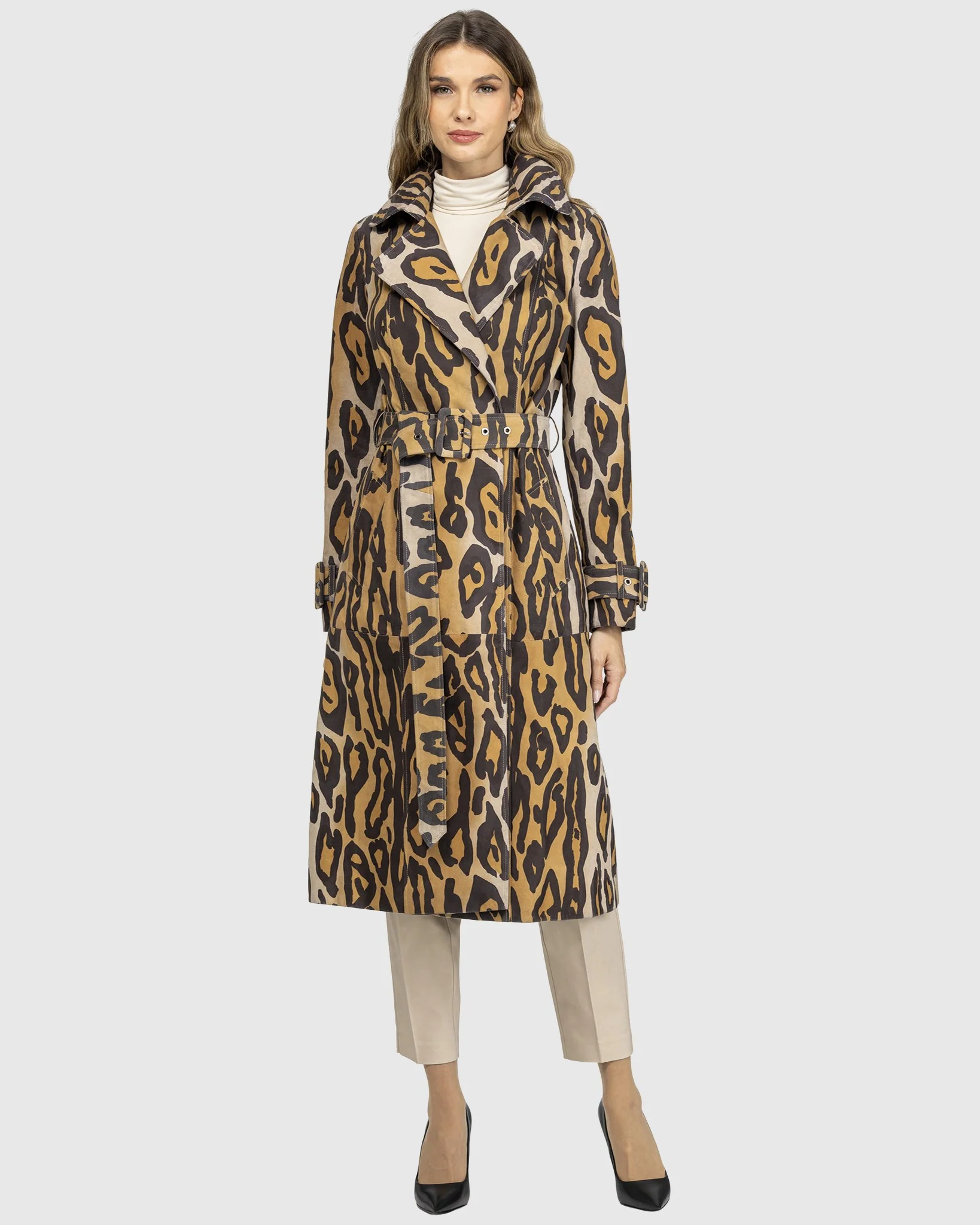 Metis Suede Belted Trench Coat - Image 7