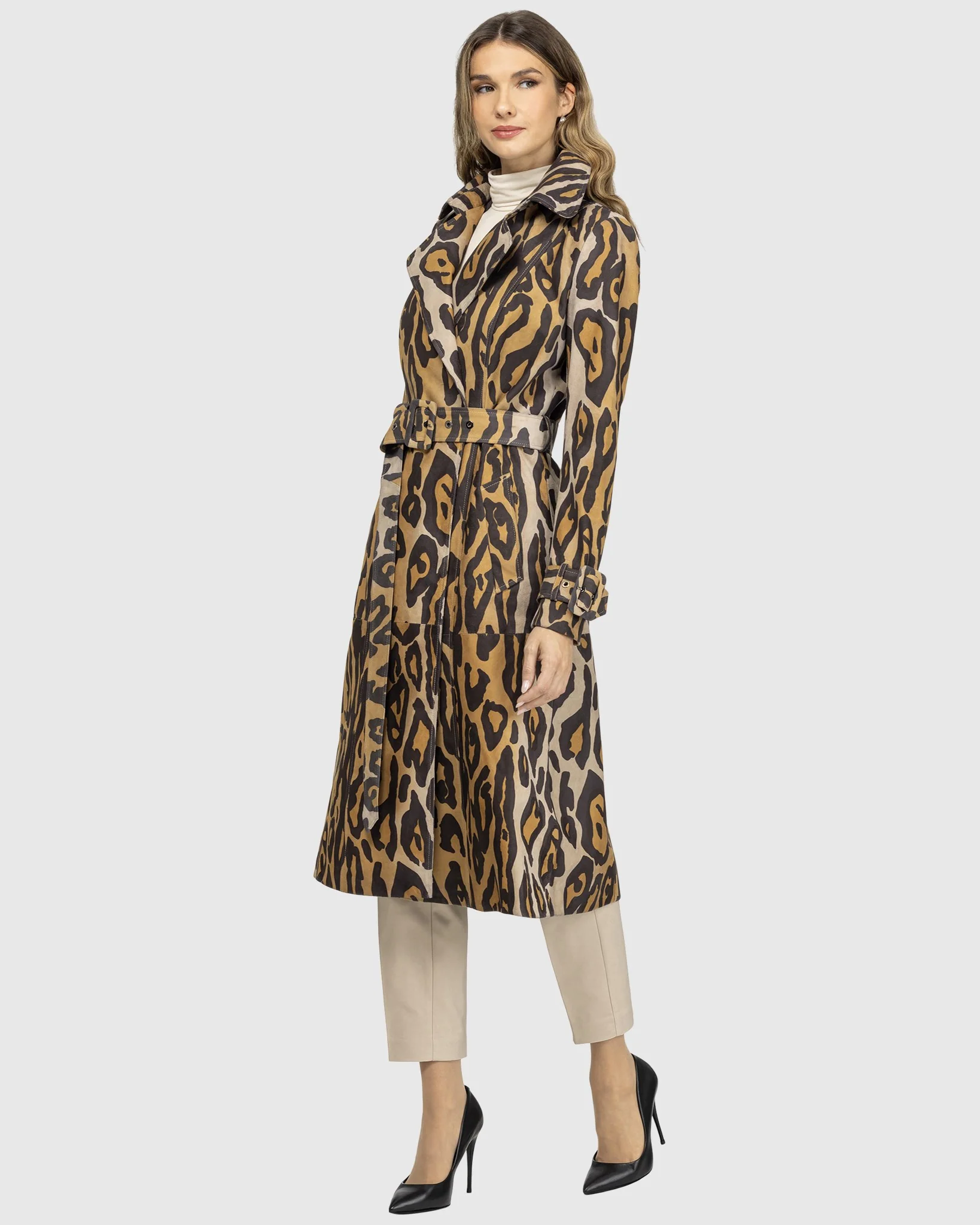 Metis Suede Belted Trench Coat - Image 8