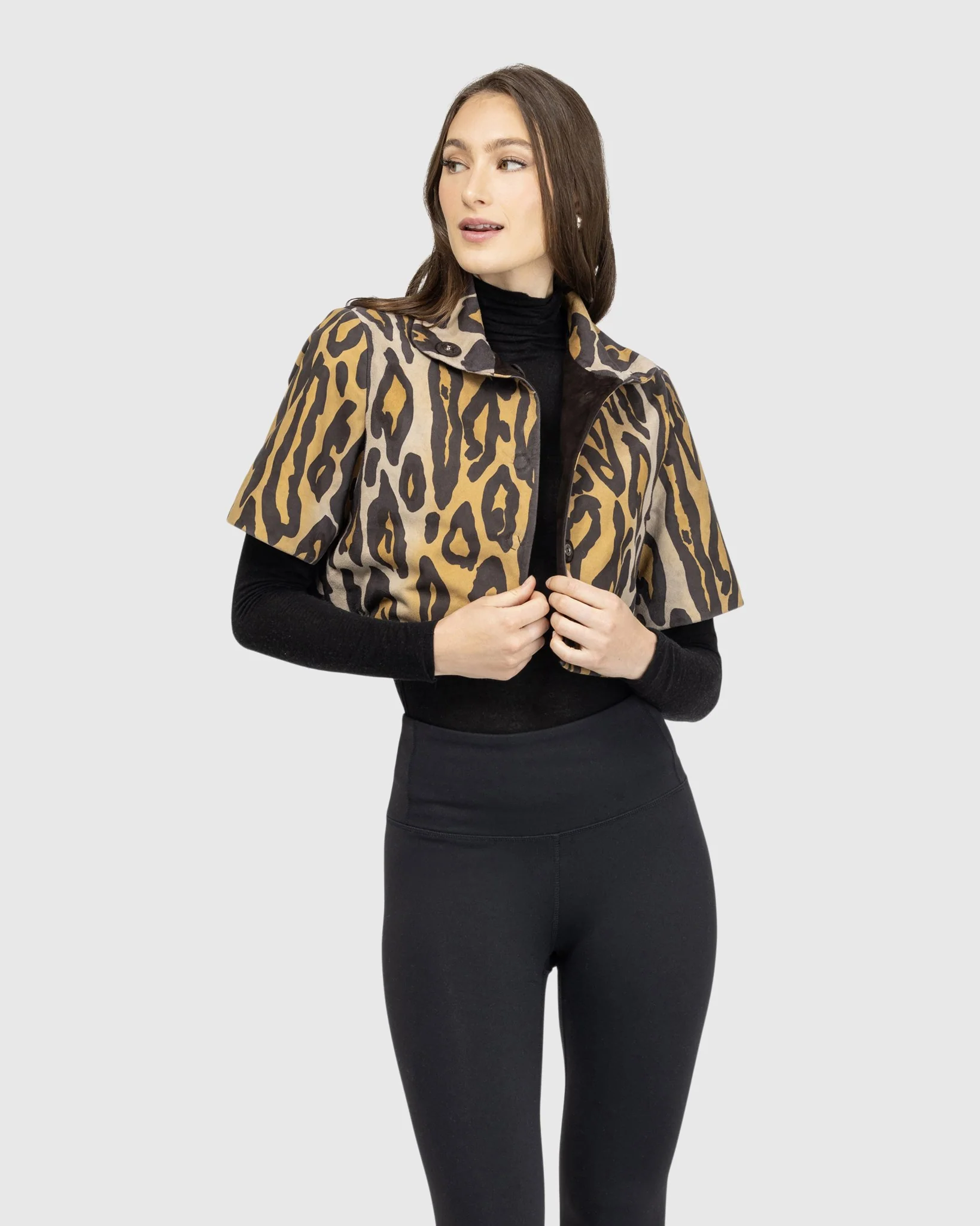 Metis Suede Bolero With Cropped Sleeves - Image 5