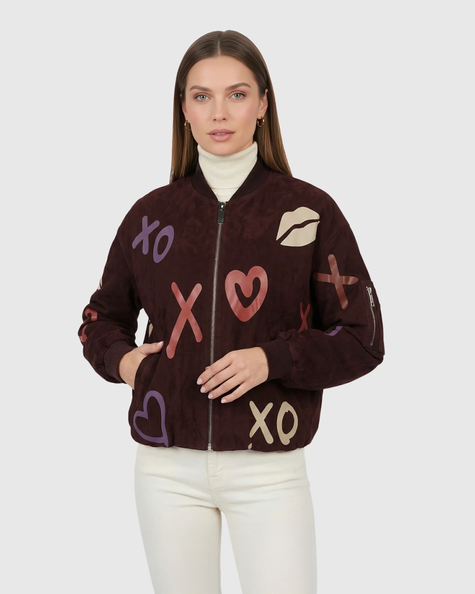 Metis Suede Bomber Zip Jacket - Image 4