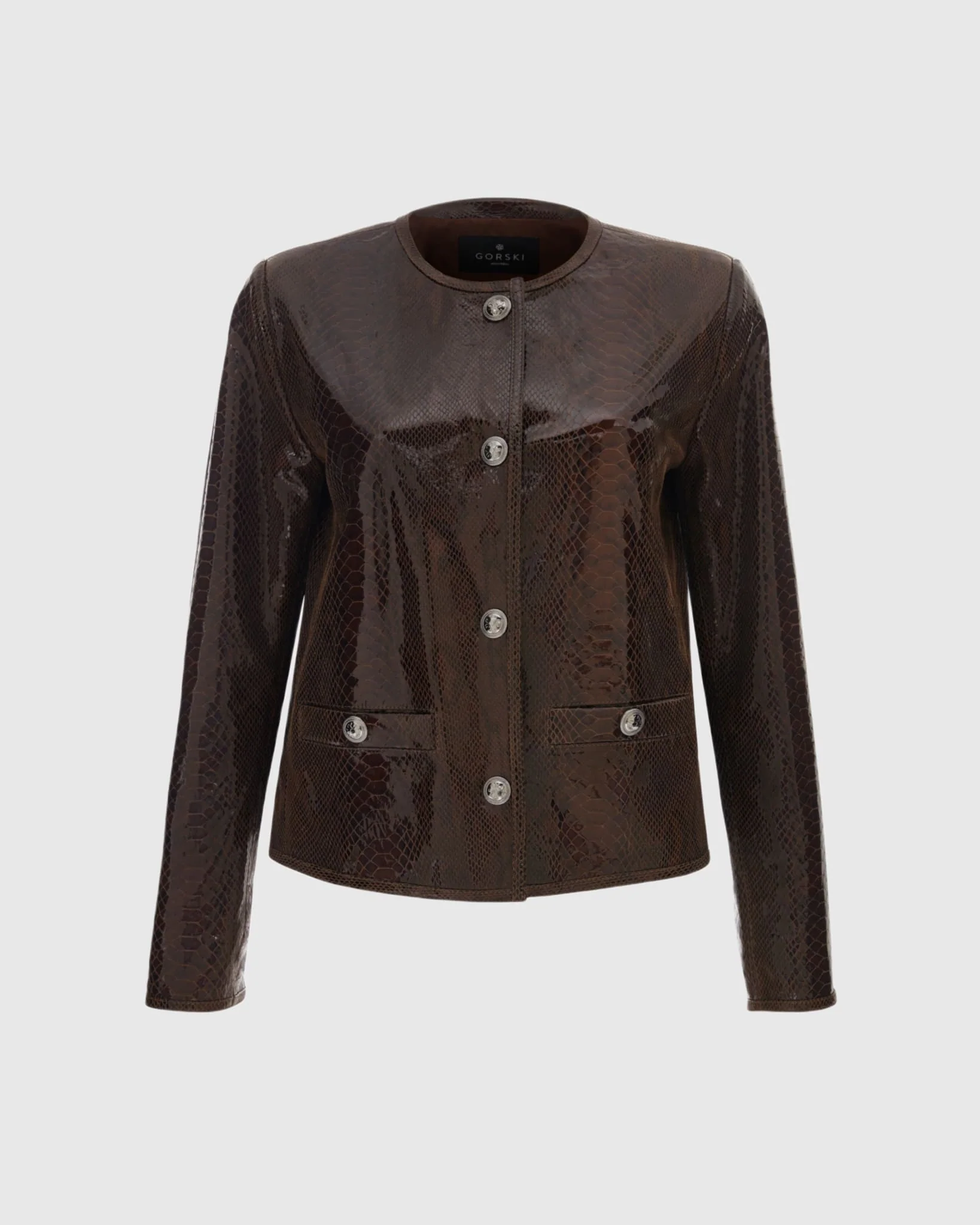 Metis Suede Pythn Printed Jacket - Image 10