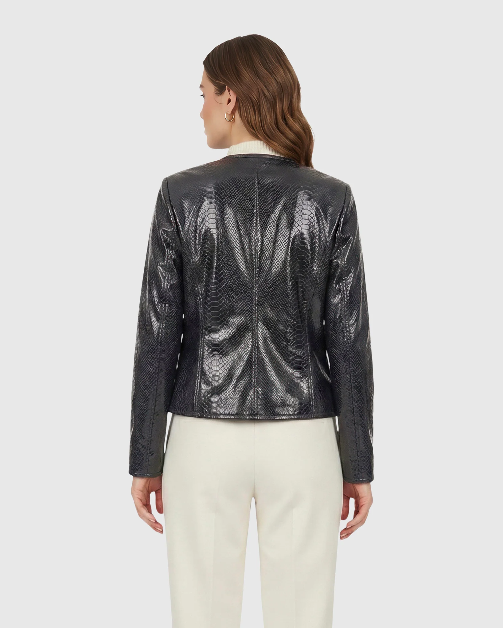 Metis Suede Pythn Printed Jacket - Image 13