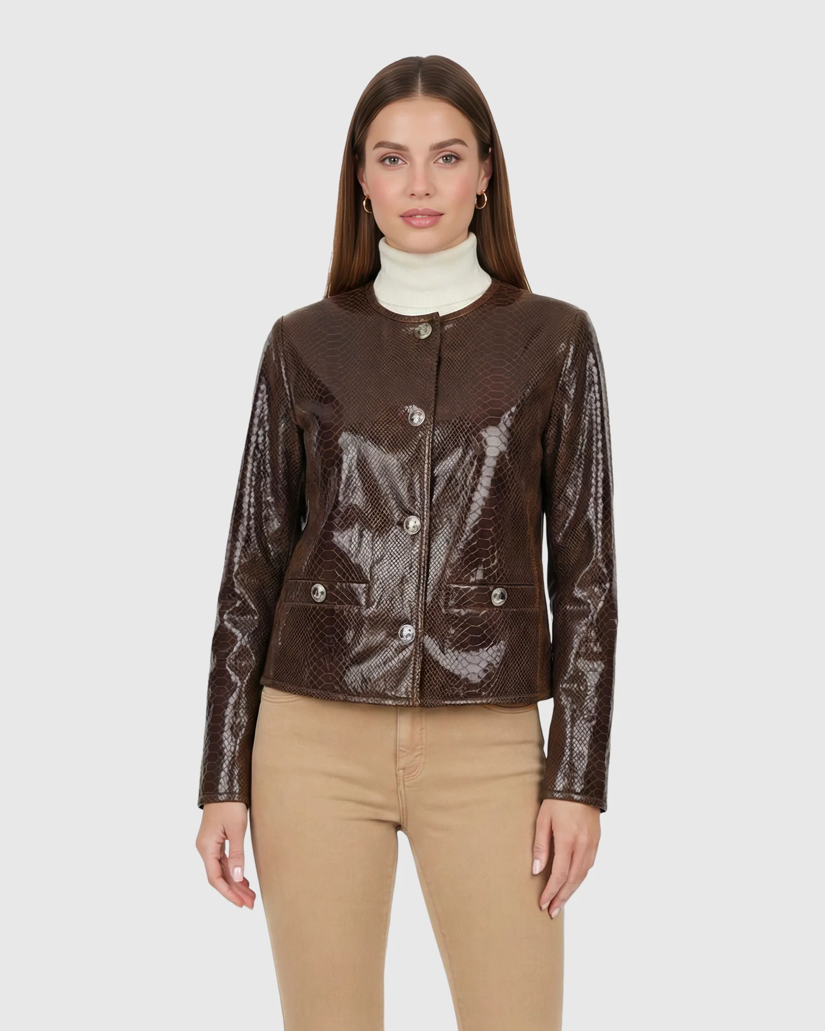 Metis Suede Pythn Printed Jacket - Image 5