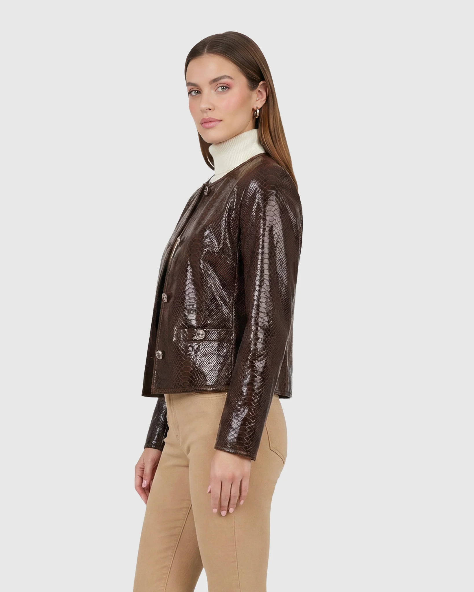 Metis Suede Pythn Printed Jacket - Image 6