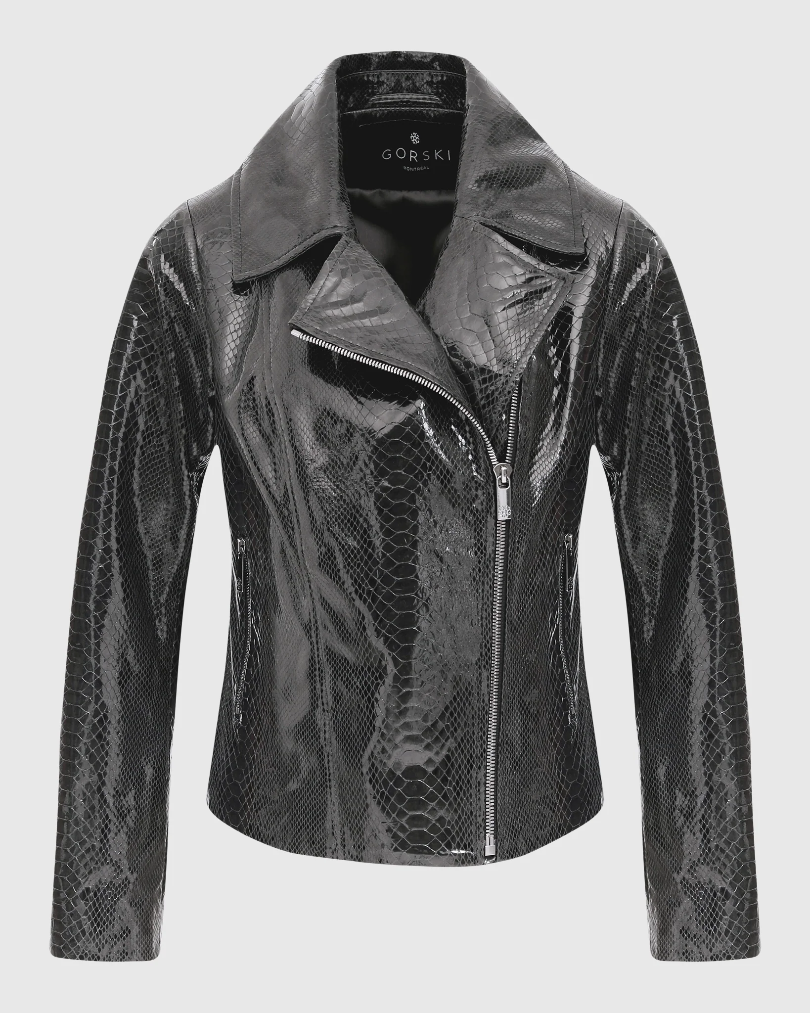 Metis Suede Pythn Printed Moto Zip Jacket - Image 5