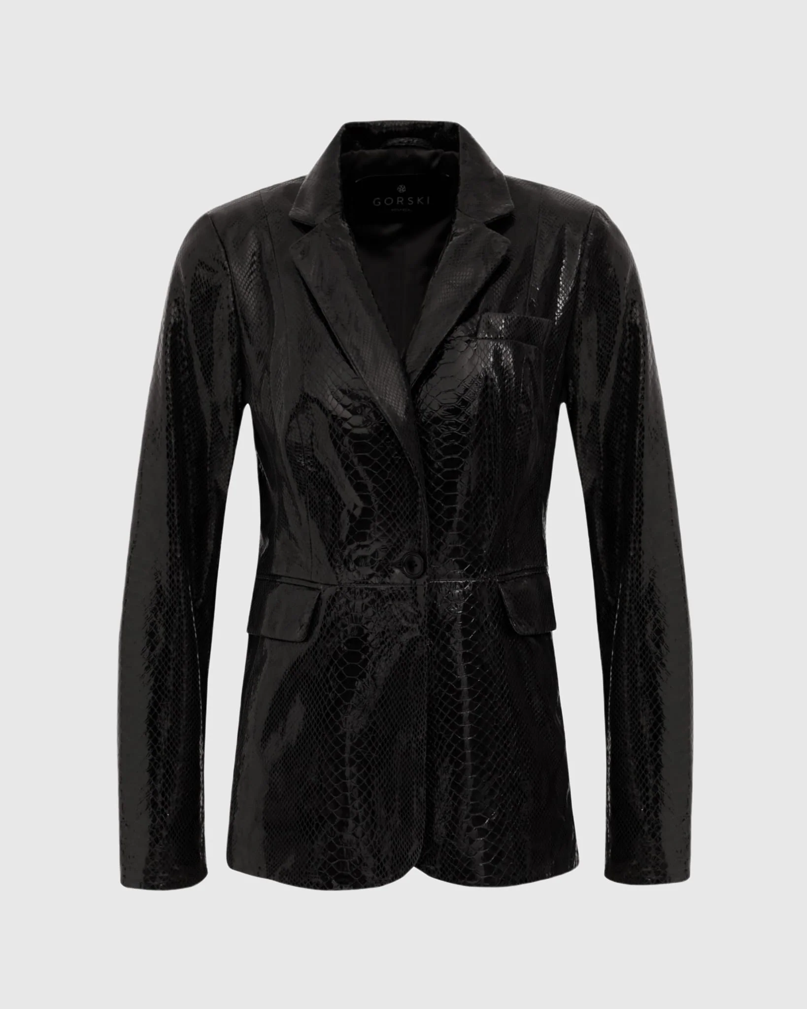 Metis Suede Pythn Printed Single Breasted Blazer - Image 14