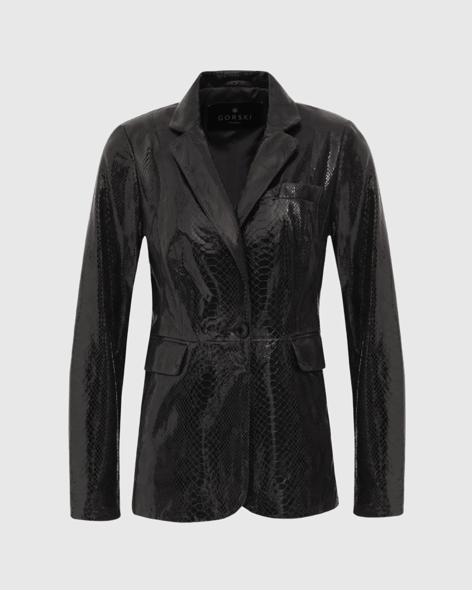 Metis Suede Pythn Printed Single Breasted Blazer - Image 8