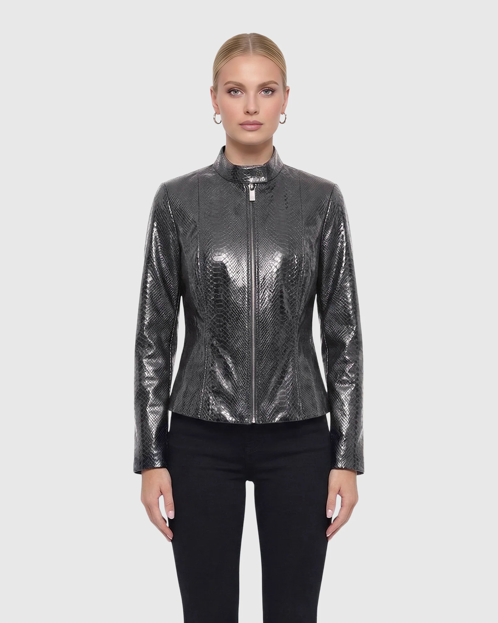 METIS SUEDE PYTHN PRINTED ZIP JACKET - Image 3