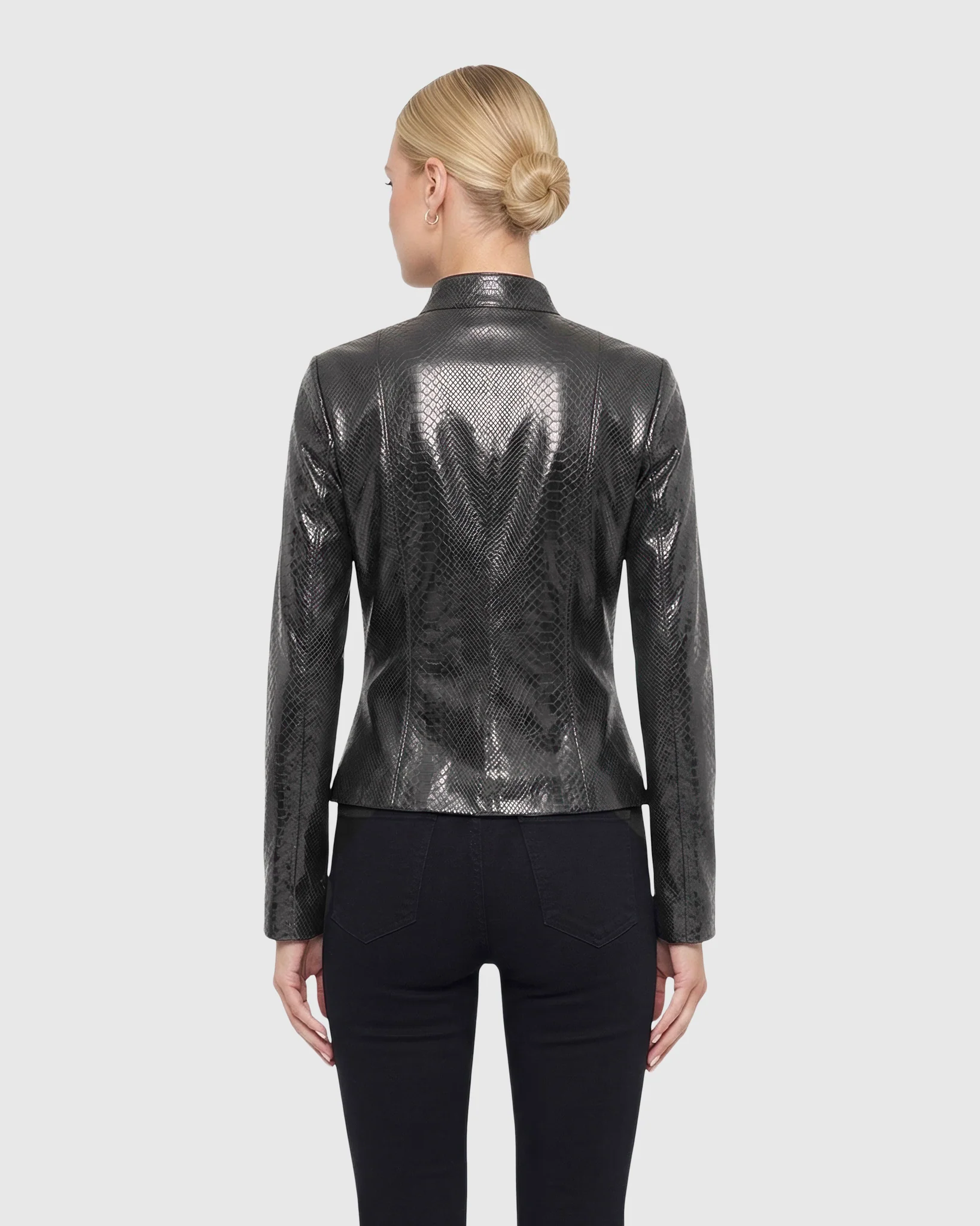 METIS SUEDE PYTHN PRINTED ZIP JACKET - Image 4