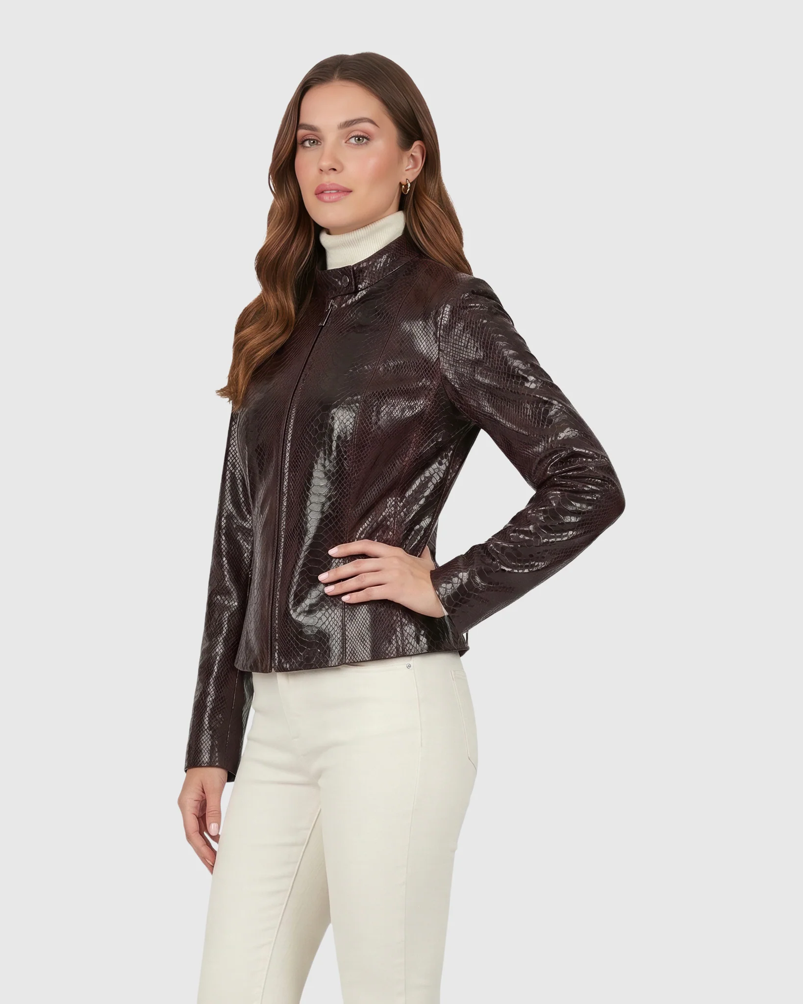 METIS SUEDE PYTHN PRINTED ZIP JACKET - Image 7
