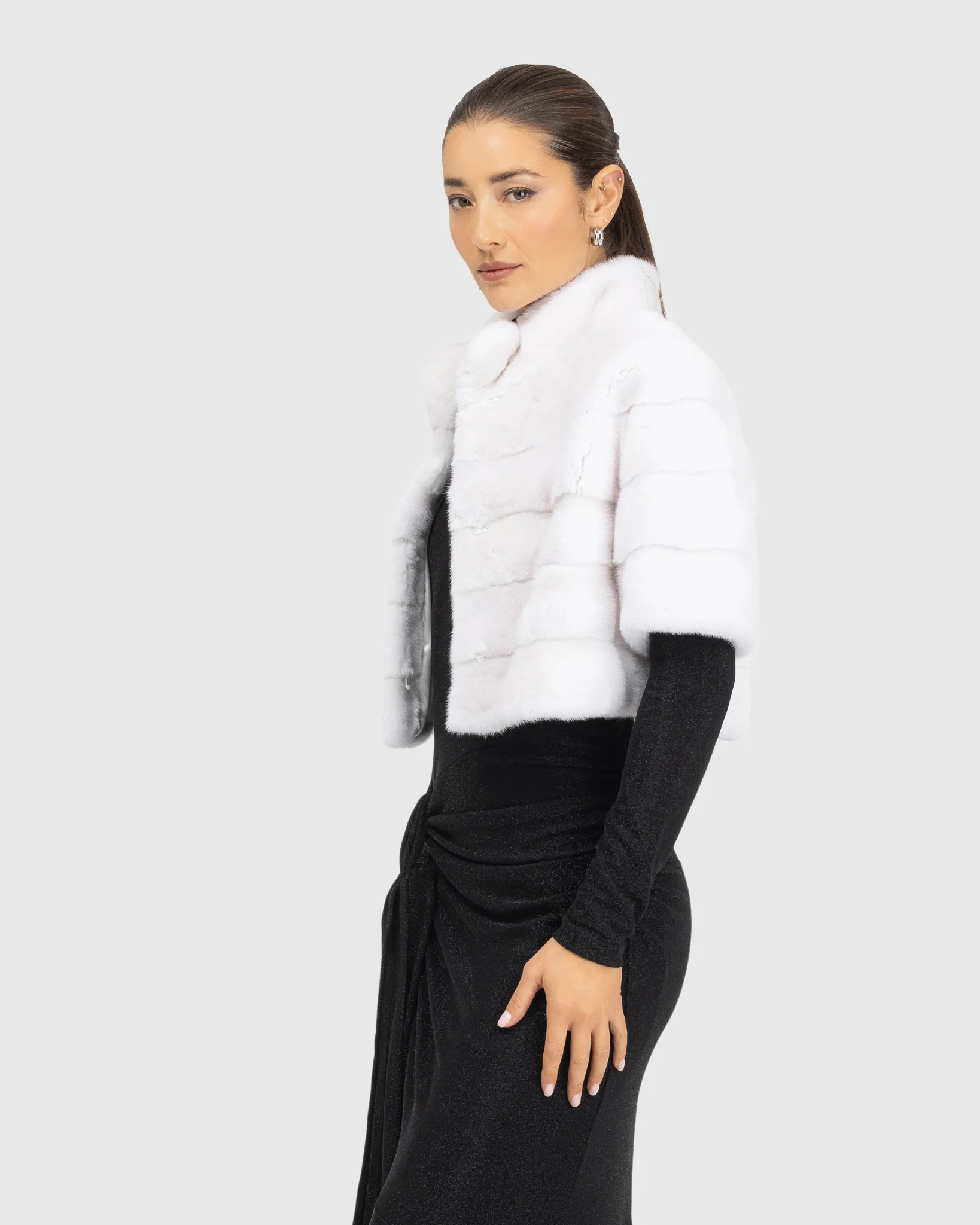 Mink Bolero with Cropped Sleeves - Image 10