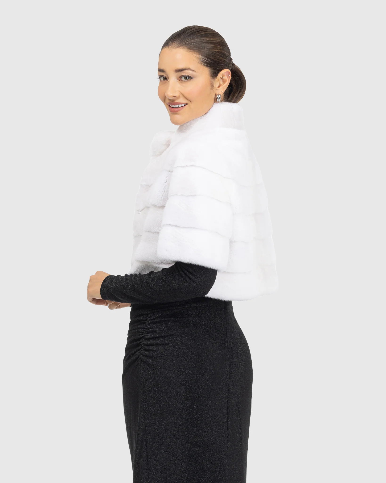 Mink Bolero with Cropped Sleeves - Image 12