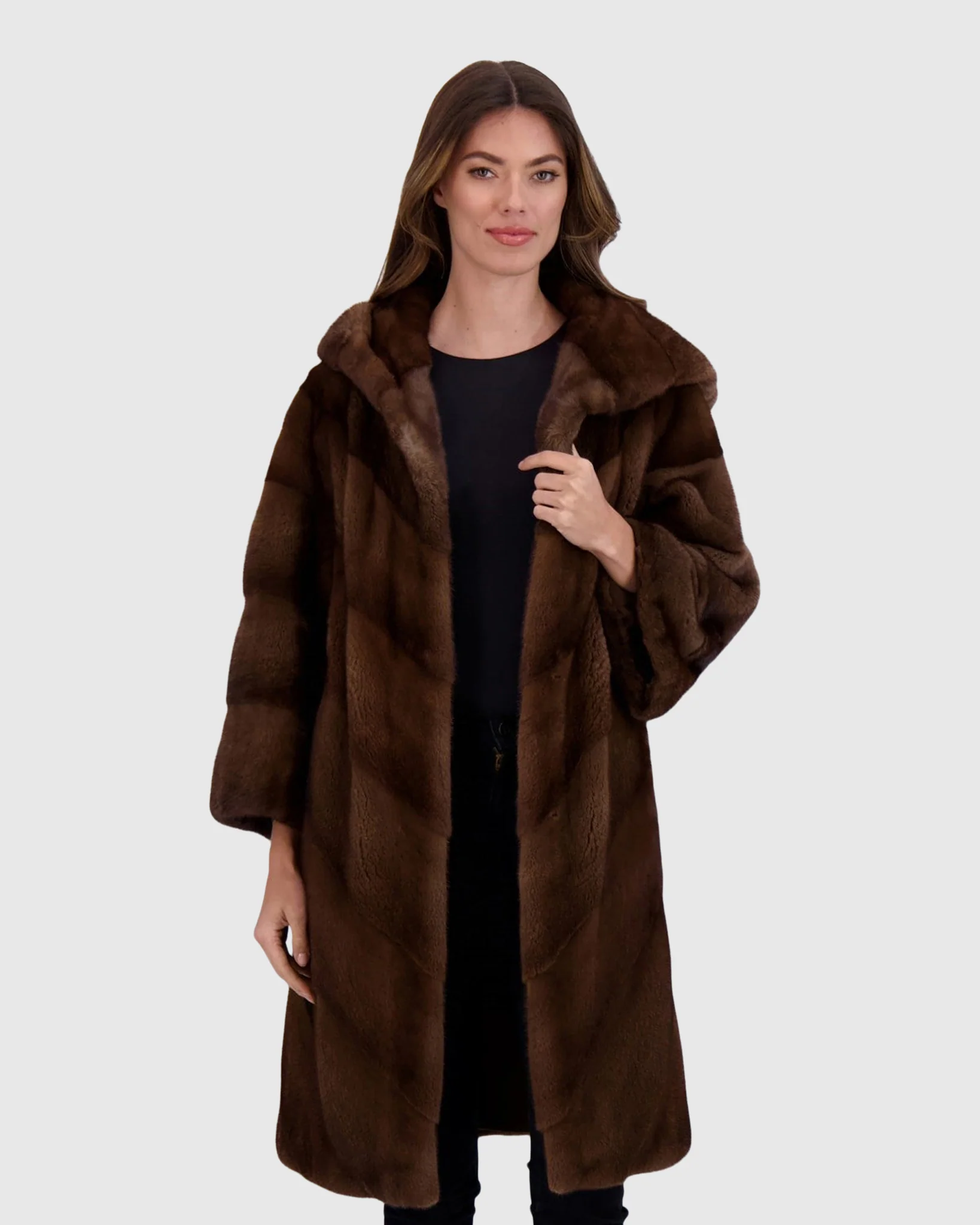 MINK COAT WITH STAND UP COLLAR - Image 2