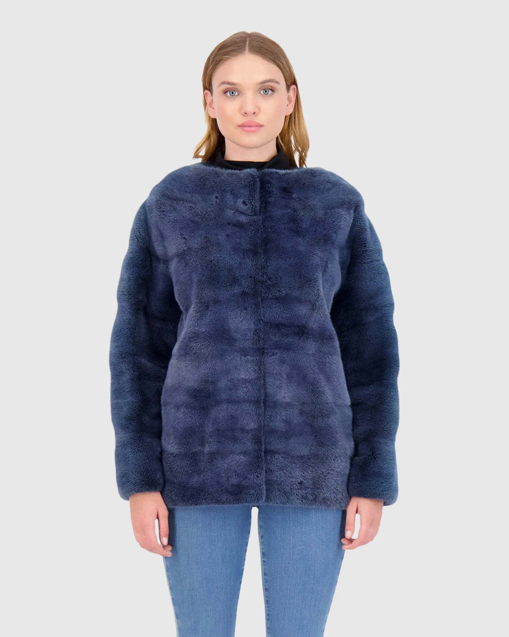 MINK FUNNEL NECK JACKET - Image 2