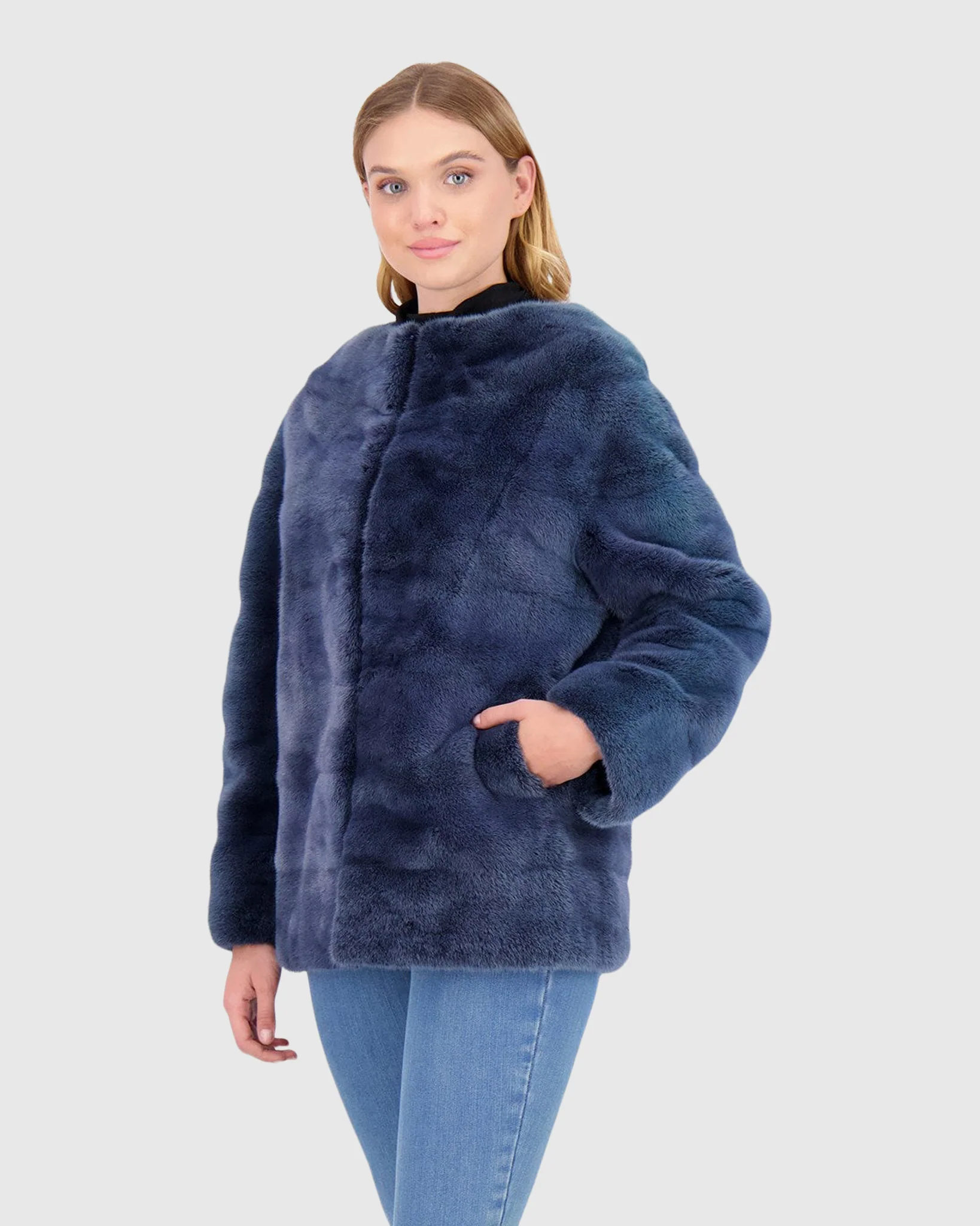 MINK FUNNEL NECK JACKET - Image 3