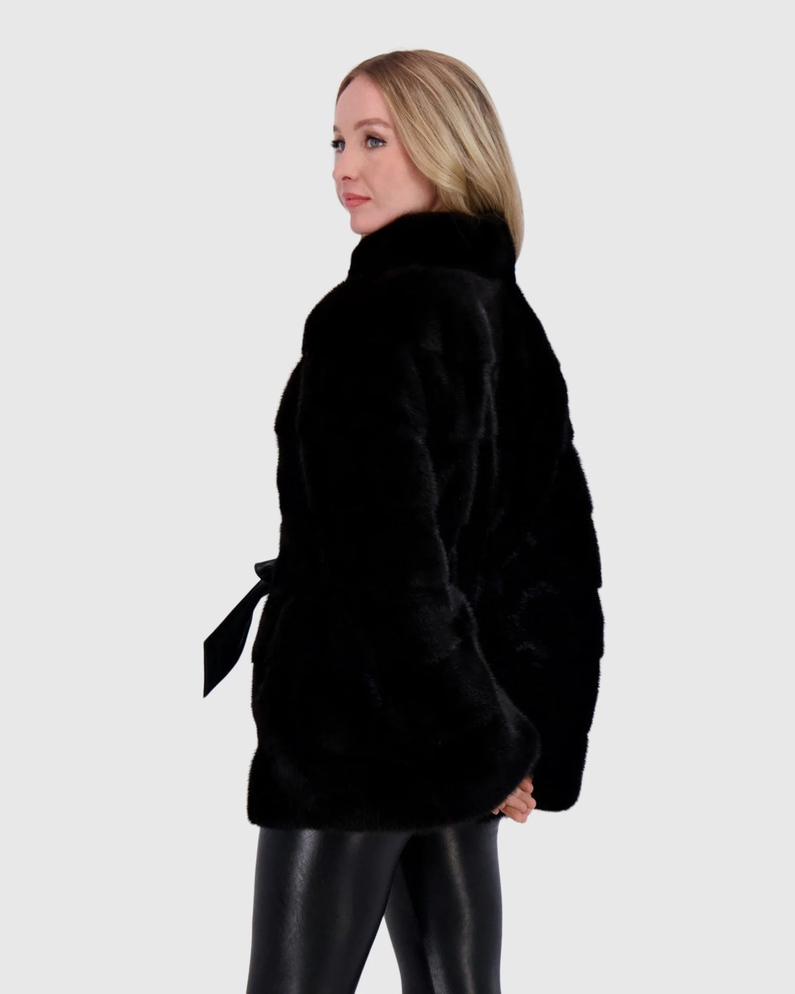 Mink Jacket W/ Leather Belt - Image 7