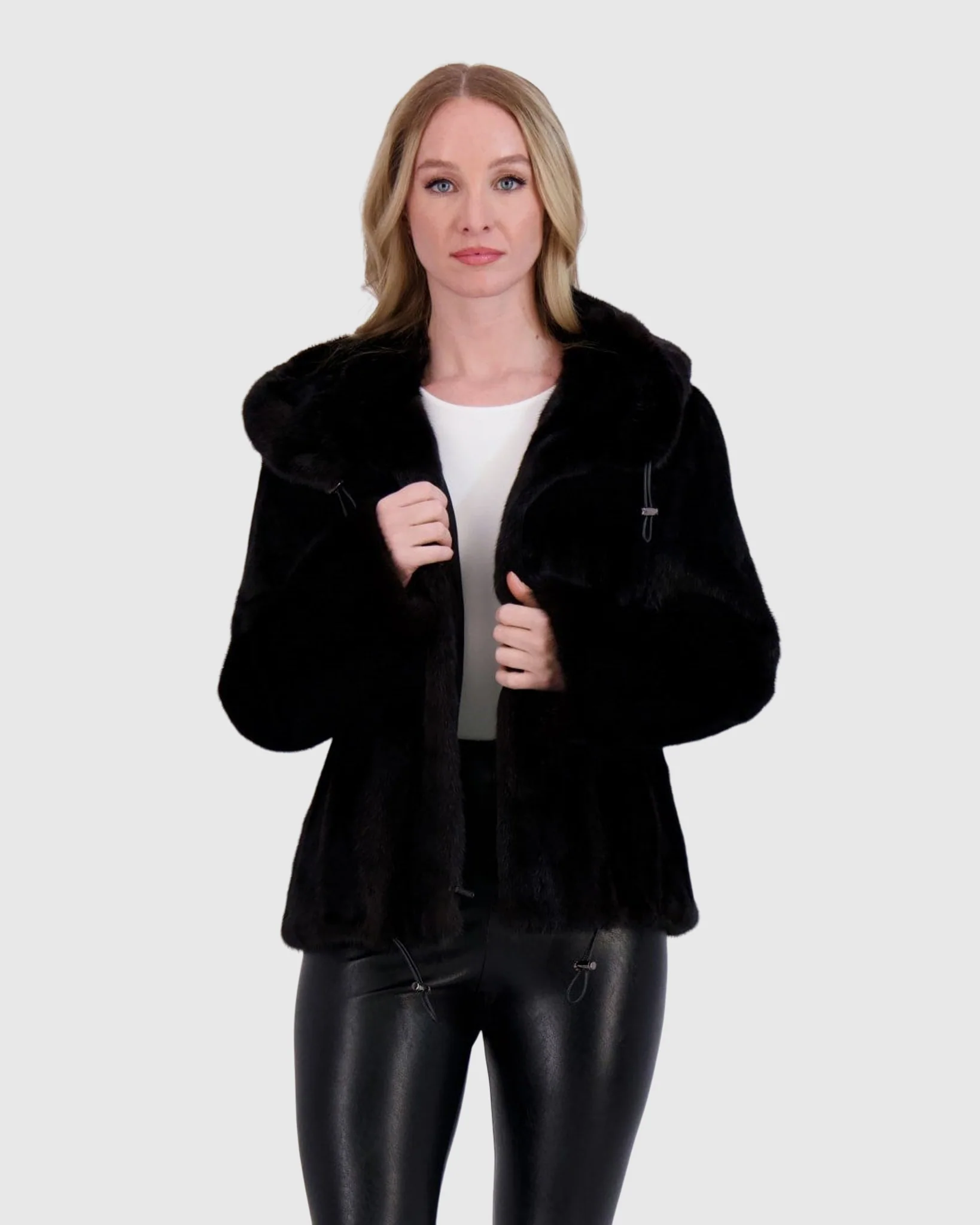 Mink Jacket W/ Leather Belt - Image 9