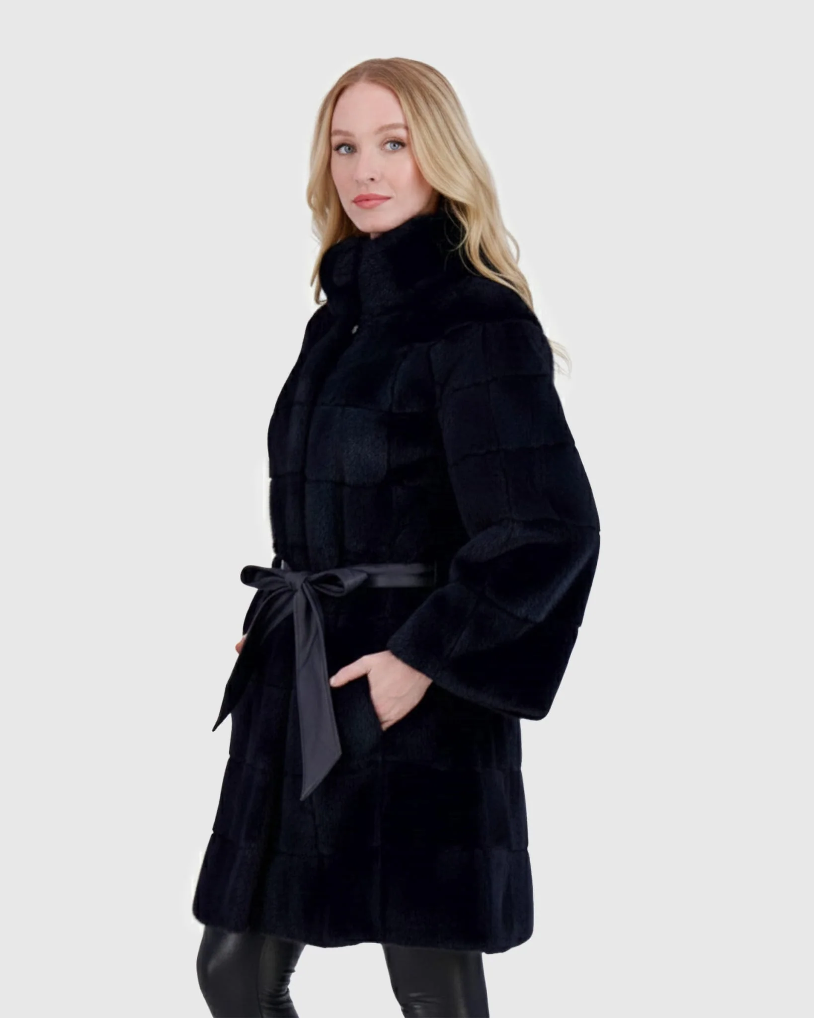 MINK JACKET WITH BELT - Image 2