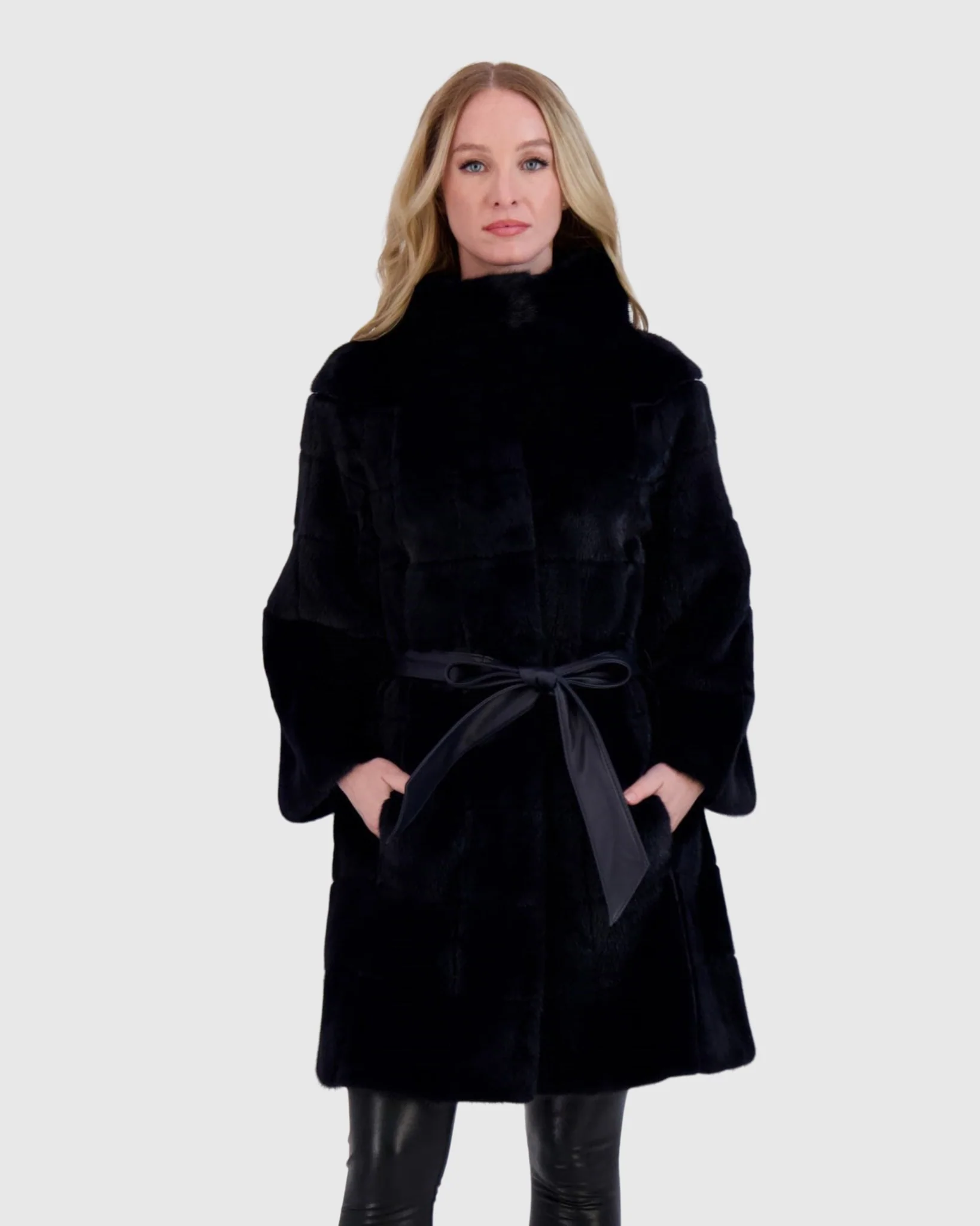 MINK JACKET WITH BELT - Image 3