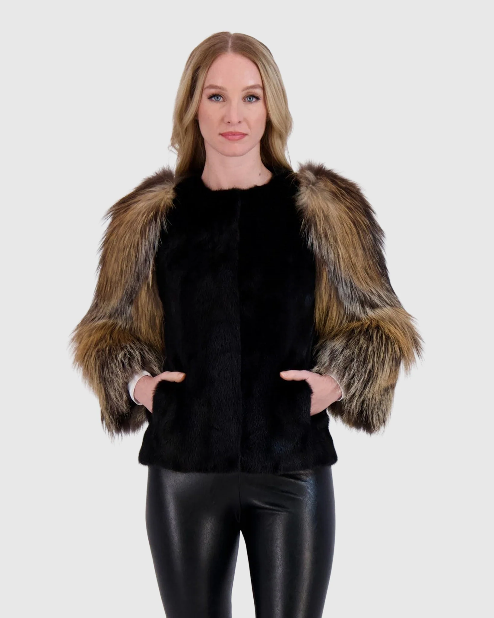 MINK JACKET WITH FOX SLEEVES