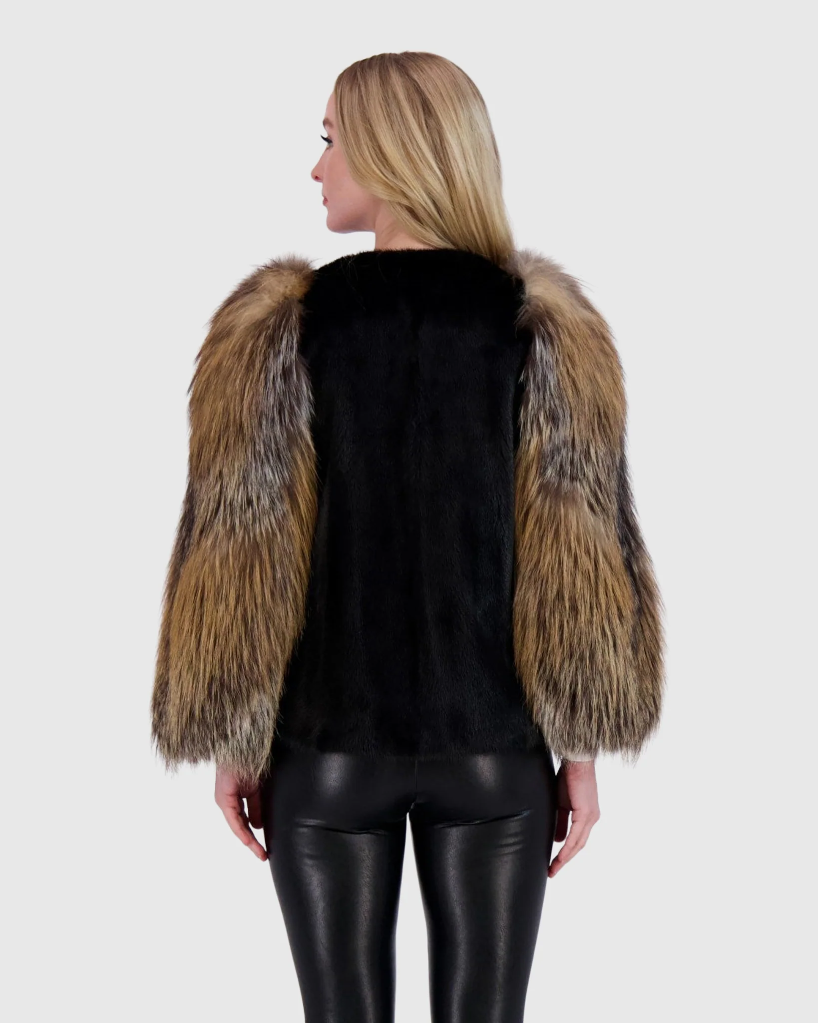 MINK JACKET WITH FOX SLEEVES - Image 10