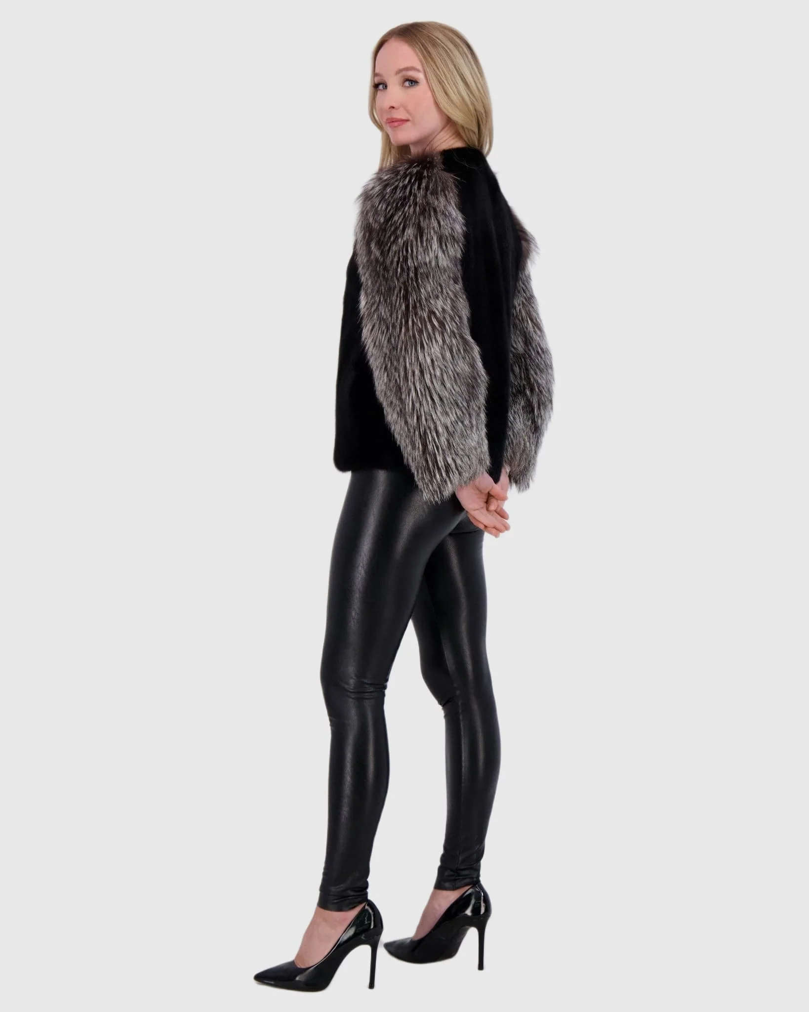 MINK JACKET WITH FOX SLEEVES - Image 11