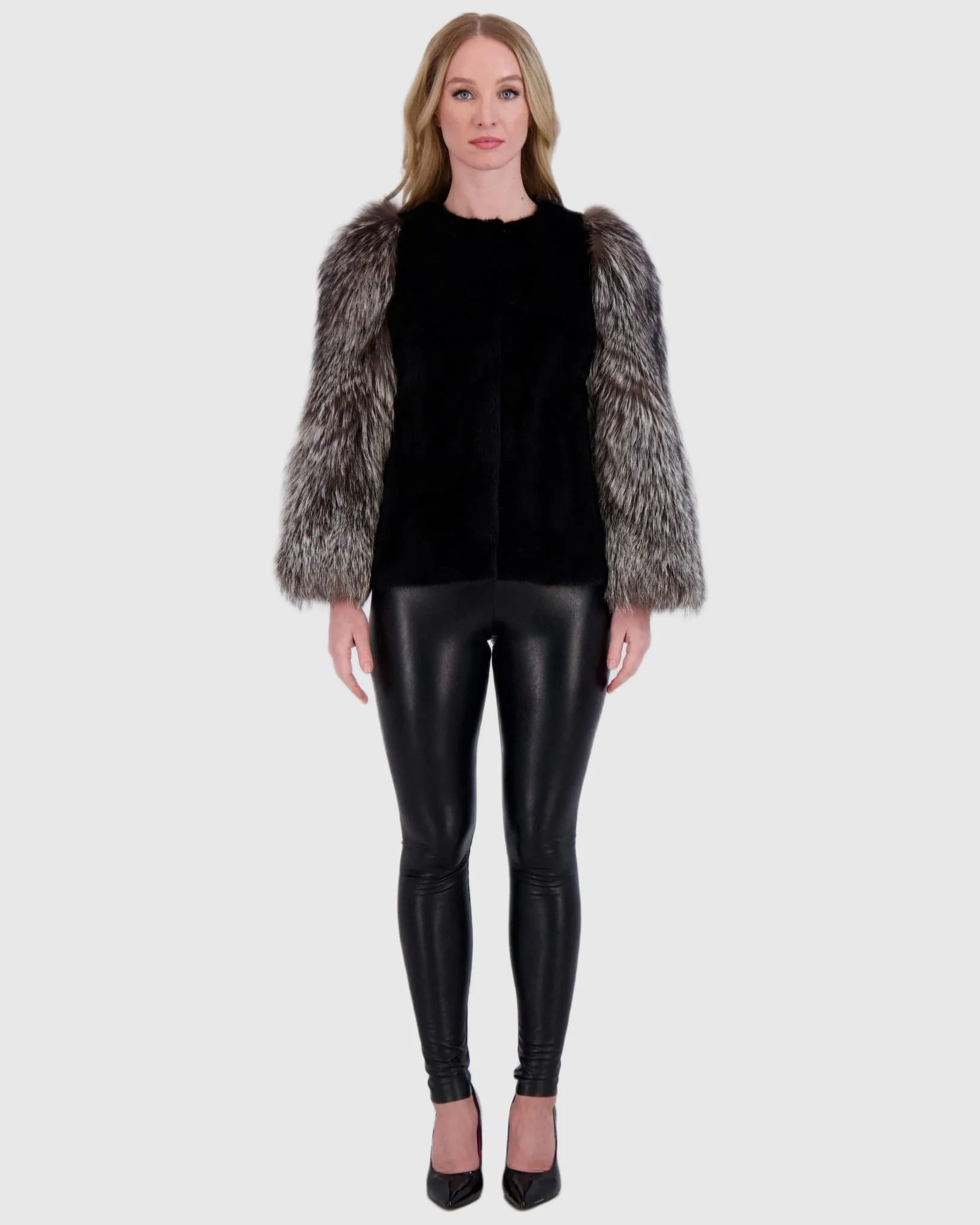 MINK JACKET WITH FOX SLEEVES - Image 5