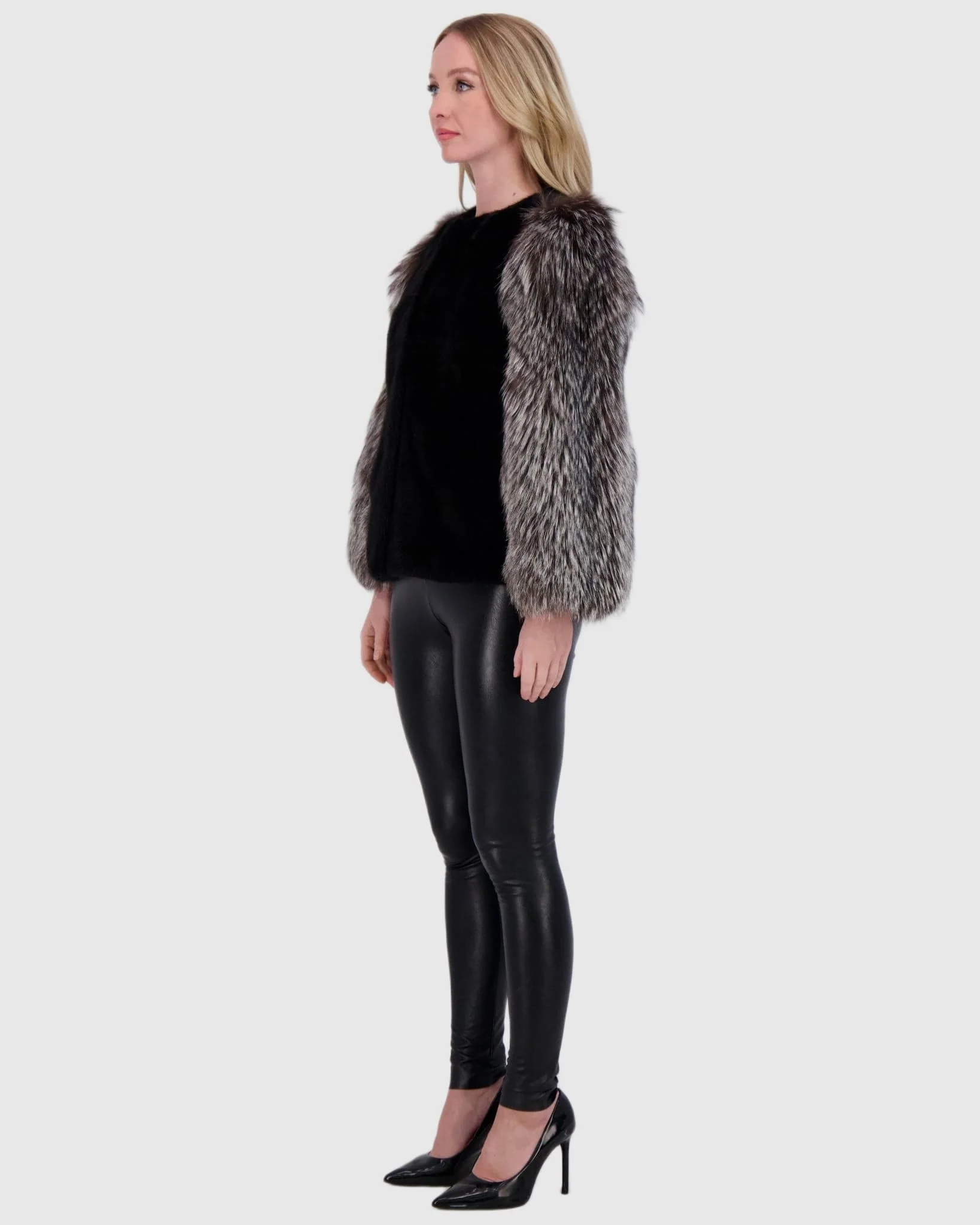 MINK JACKET WITH FOX SLEEVES - Image 6