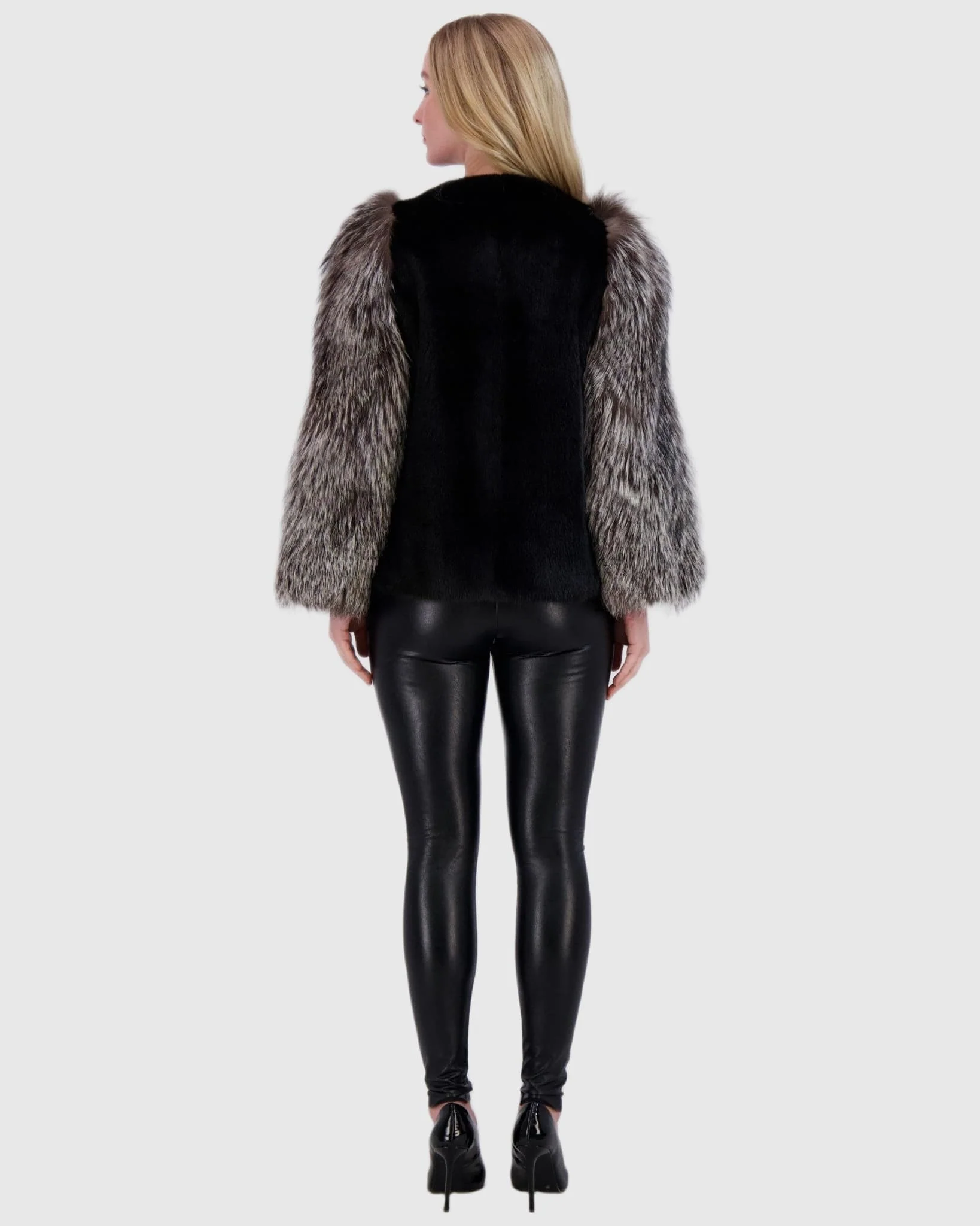 MINK JACKET WITH FOX SLEEVES - Image 7