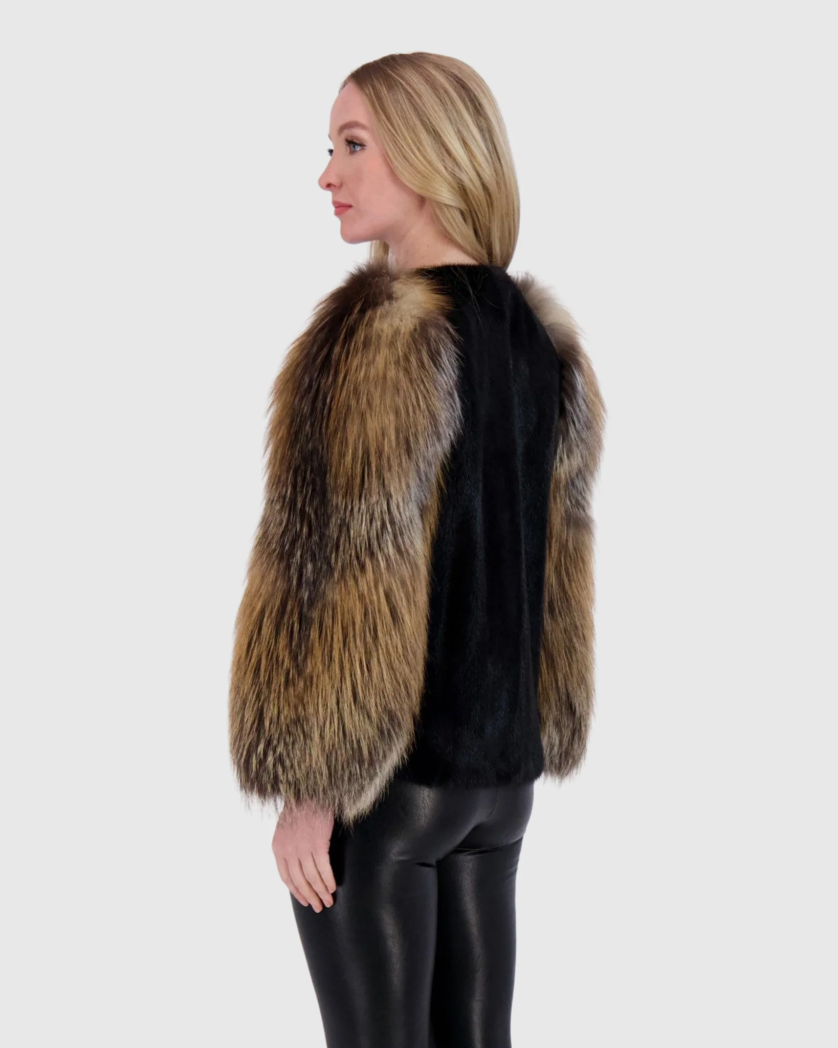 MINK JACKET WITH FOX SLEEVES - Image 8