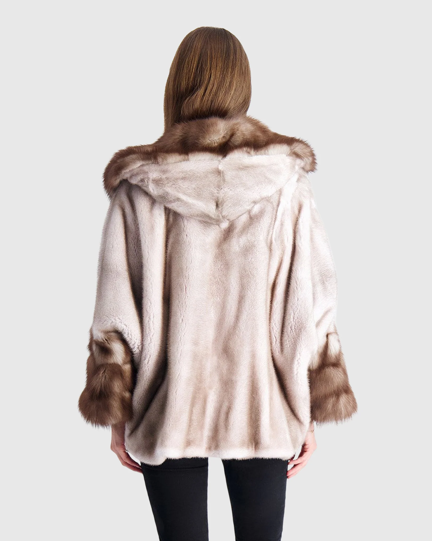 Mink Jacket With Stone Marten Collar And Cuffs - Image 3
