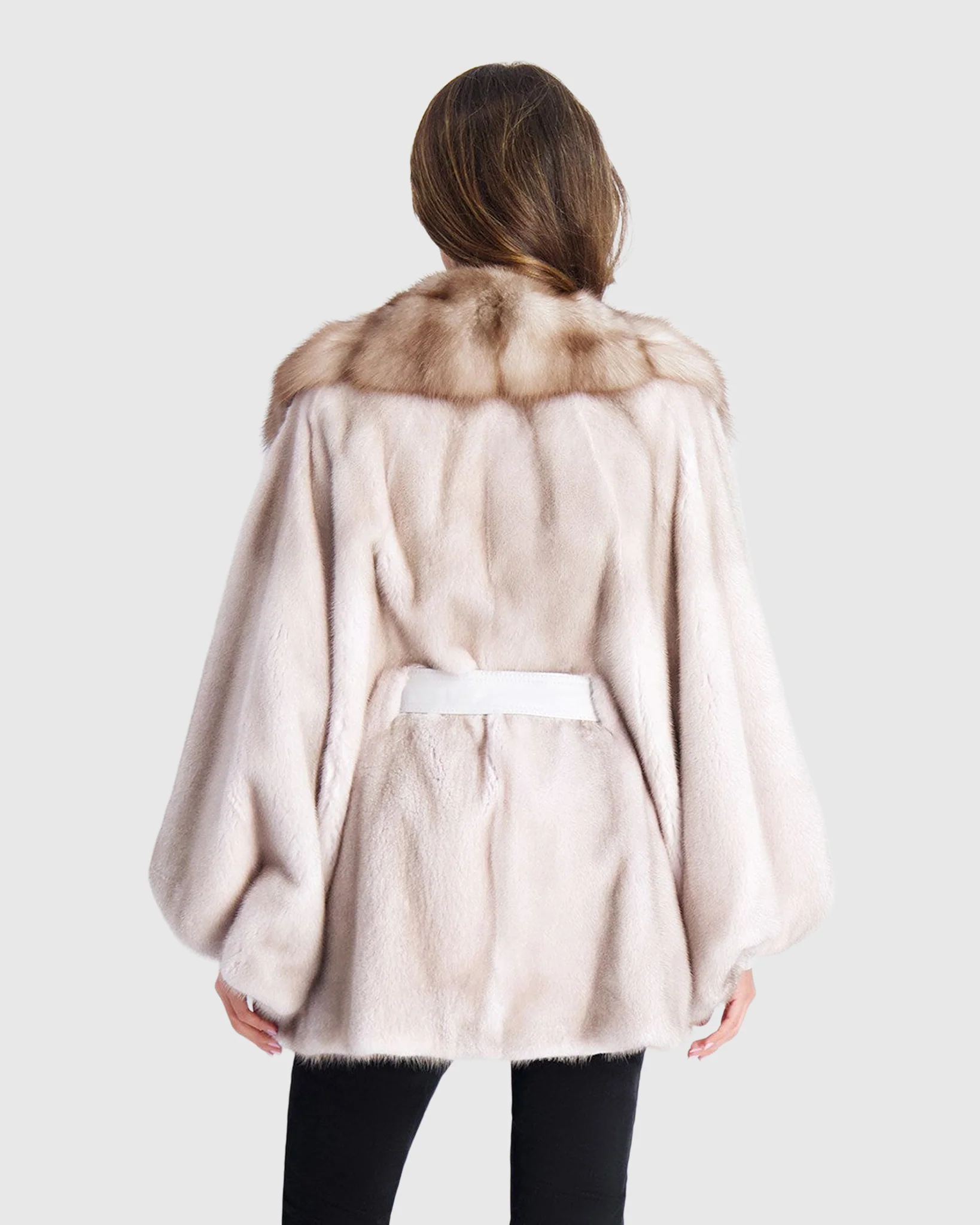 MINK JACKET WITH STONE MARTEN COLLAR - Image 13