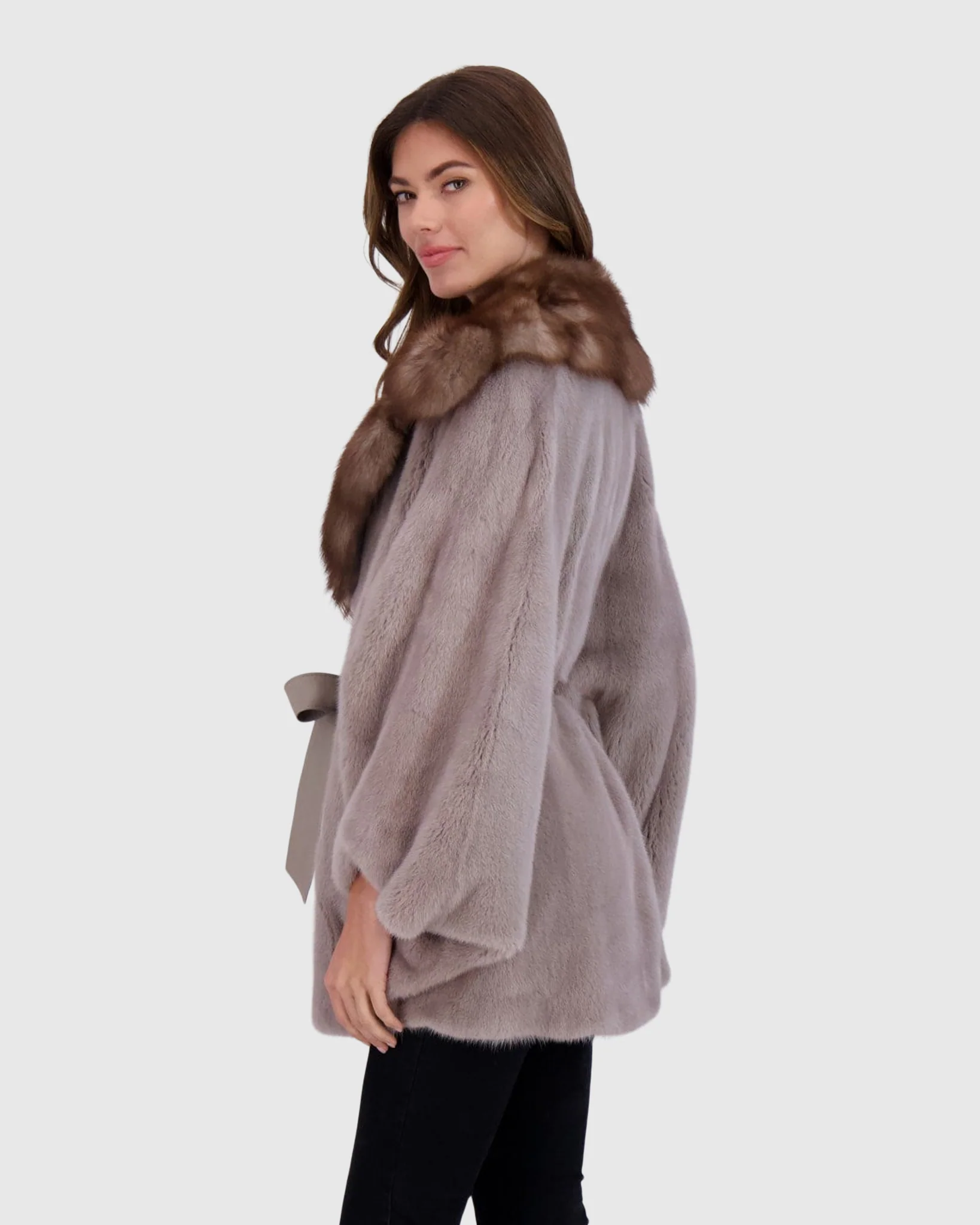 MINK JACKET WITH STONE MARTEN COLLAR - Image 4
