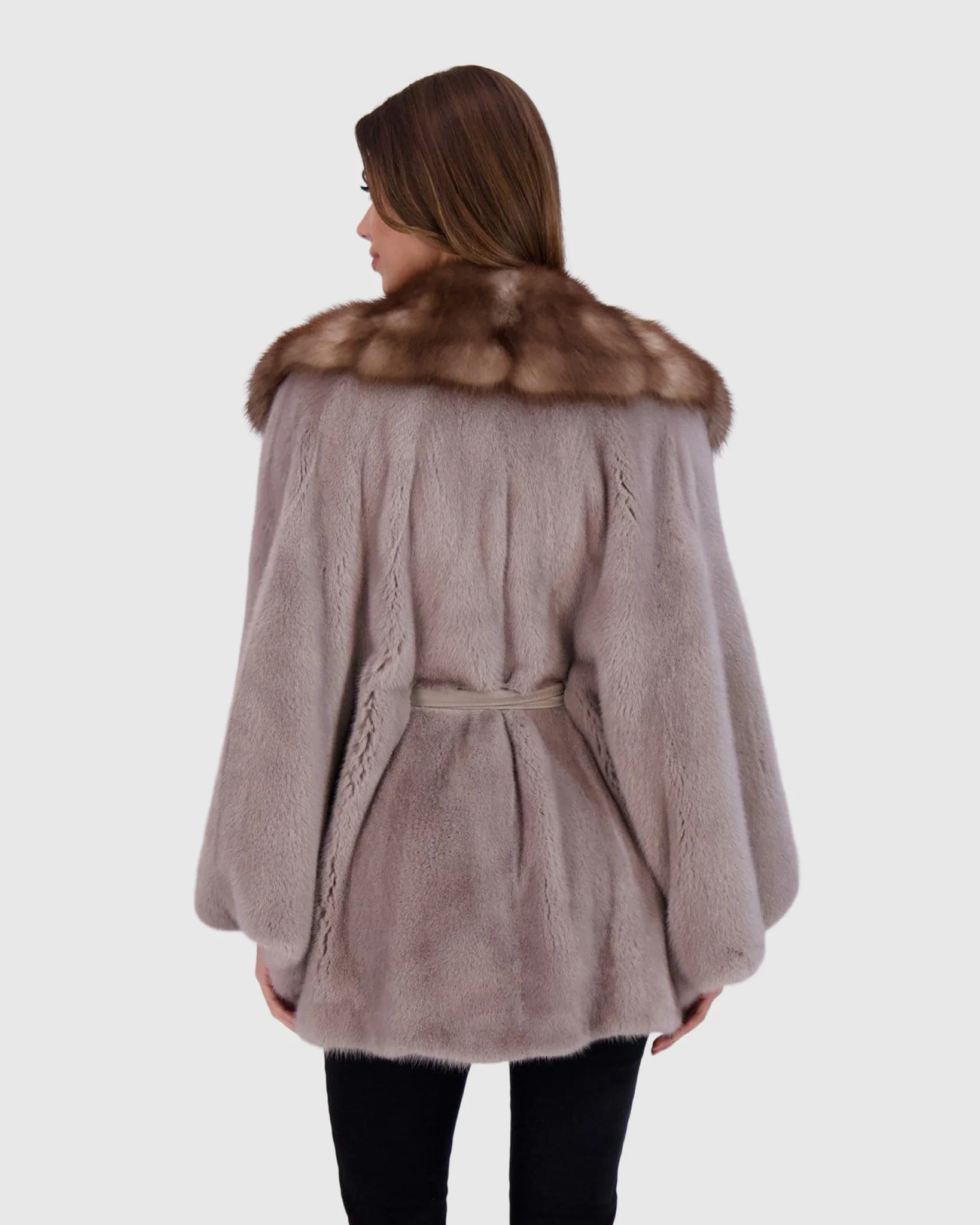 MINK JACKET WITH STONE MARTEN COLLAR - Image 5