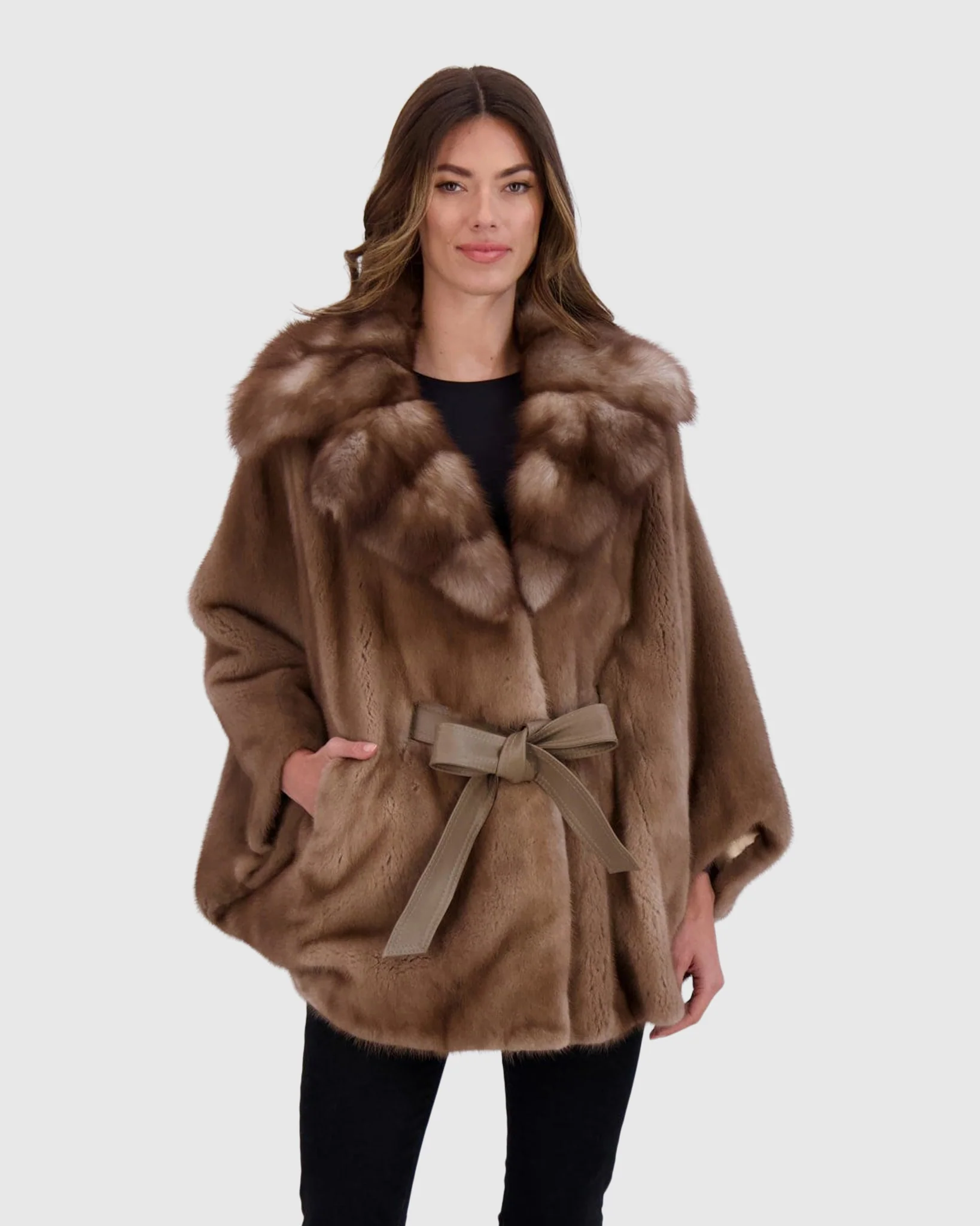 MINK JACKET WITH STONE MARTEN COLLAR - Image 6