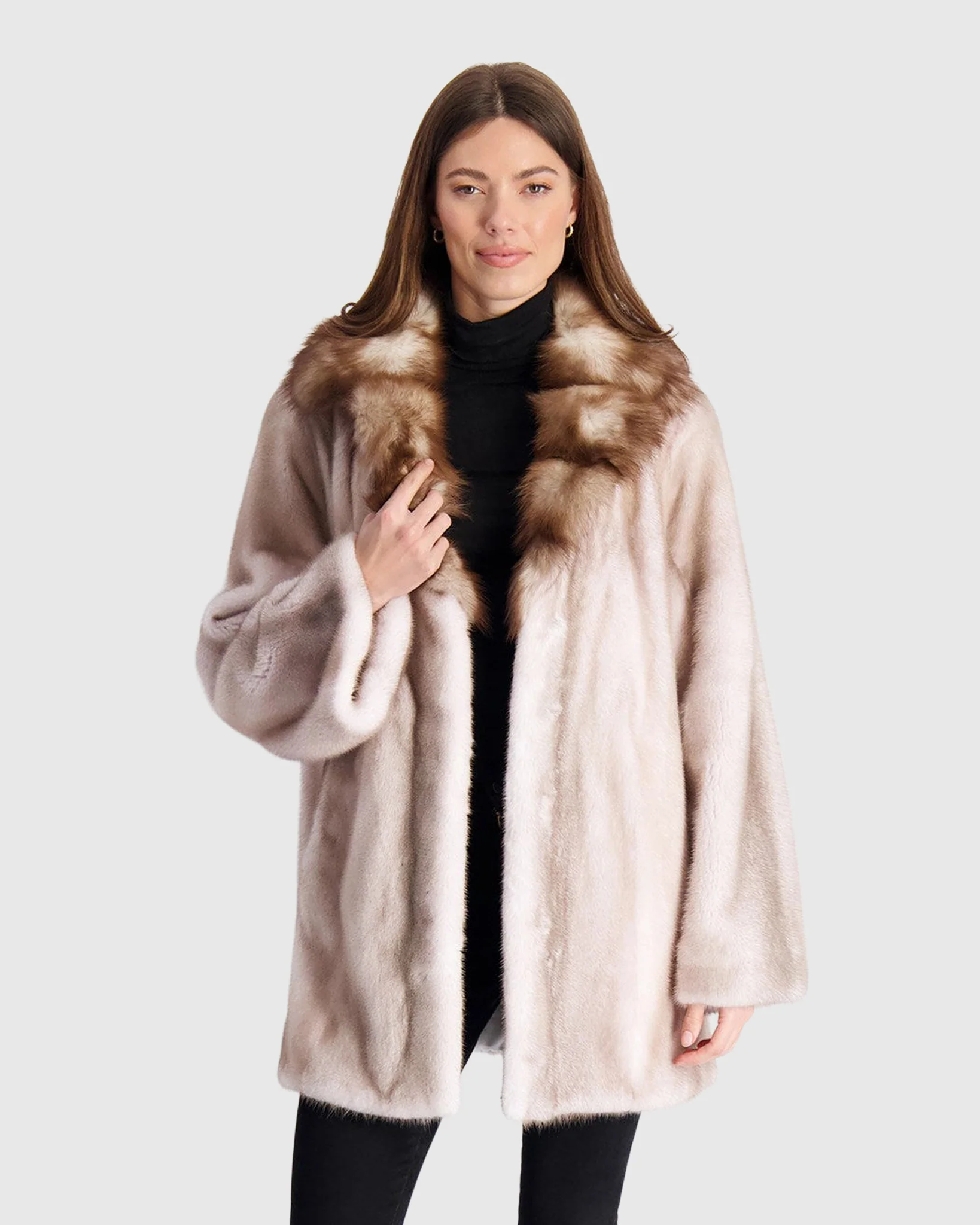 MINK JACKET WITH STONE MARTEN COLLAR - Image 2