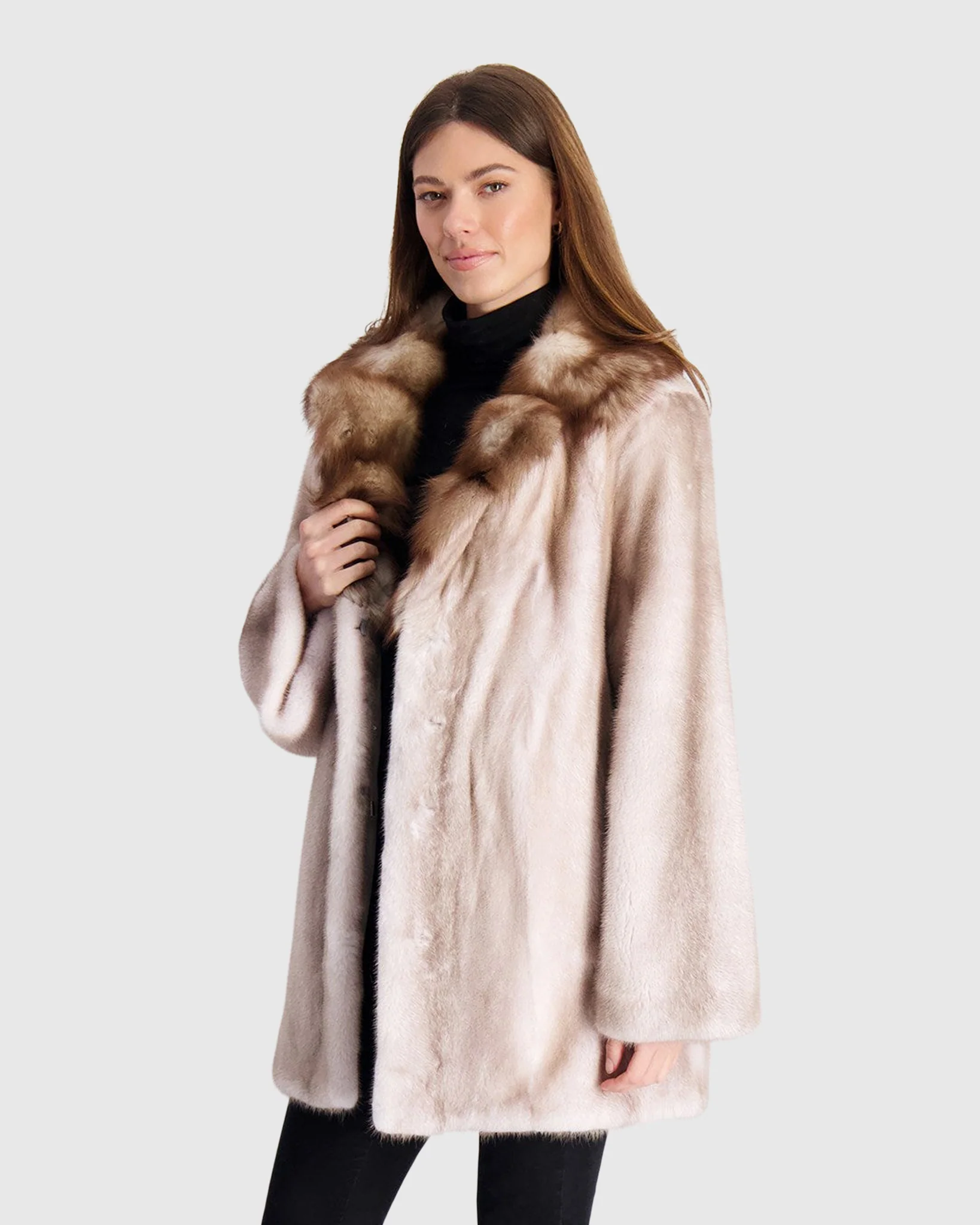 MINK JACKET WITH STONE MARTEN COLLAR - Image 4