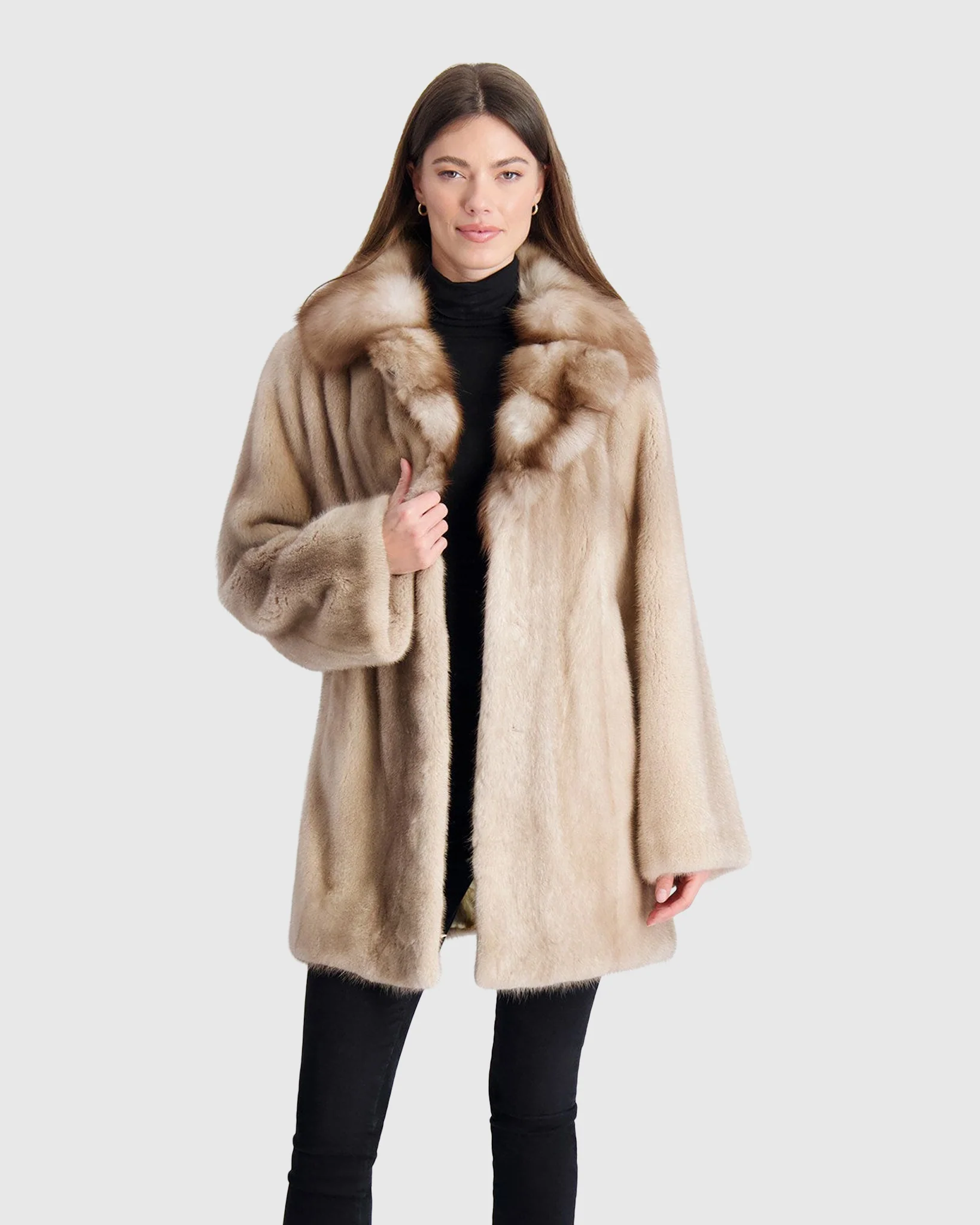 MINK JACKET WITH STONE MARTEN COLLAR - Image 7
