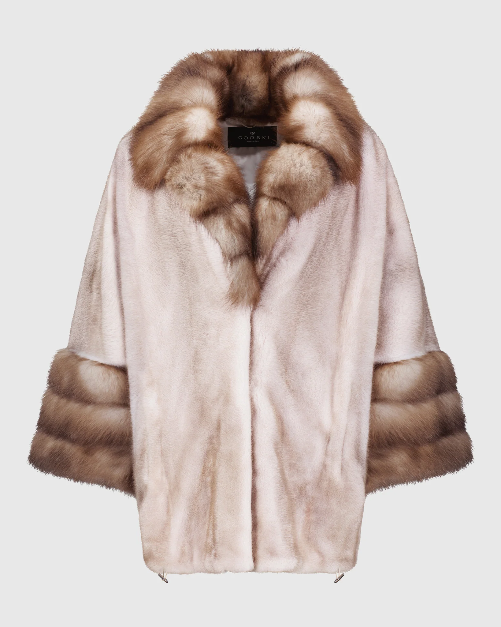 MINK JACKET WITH STONE MARTEN COLLAR & TRIM - Image 4