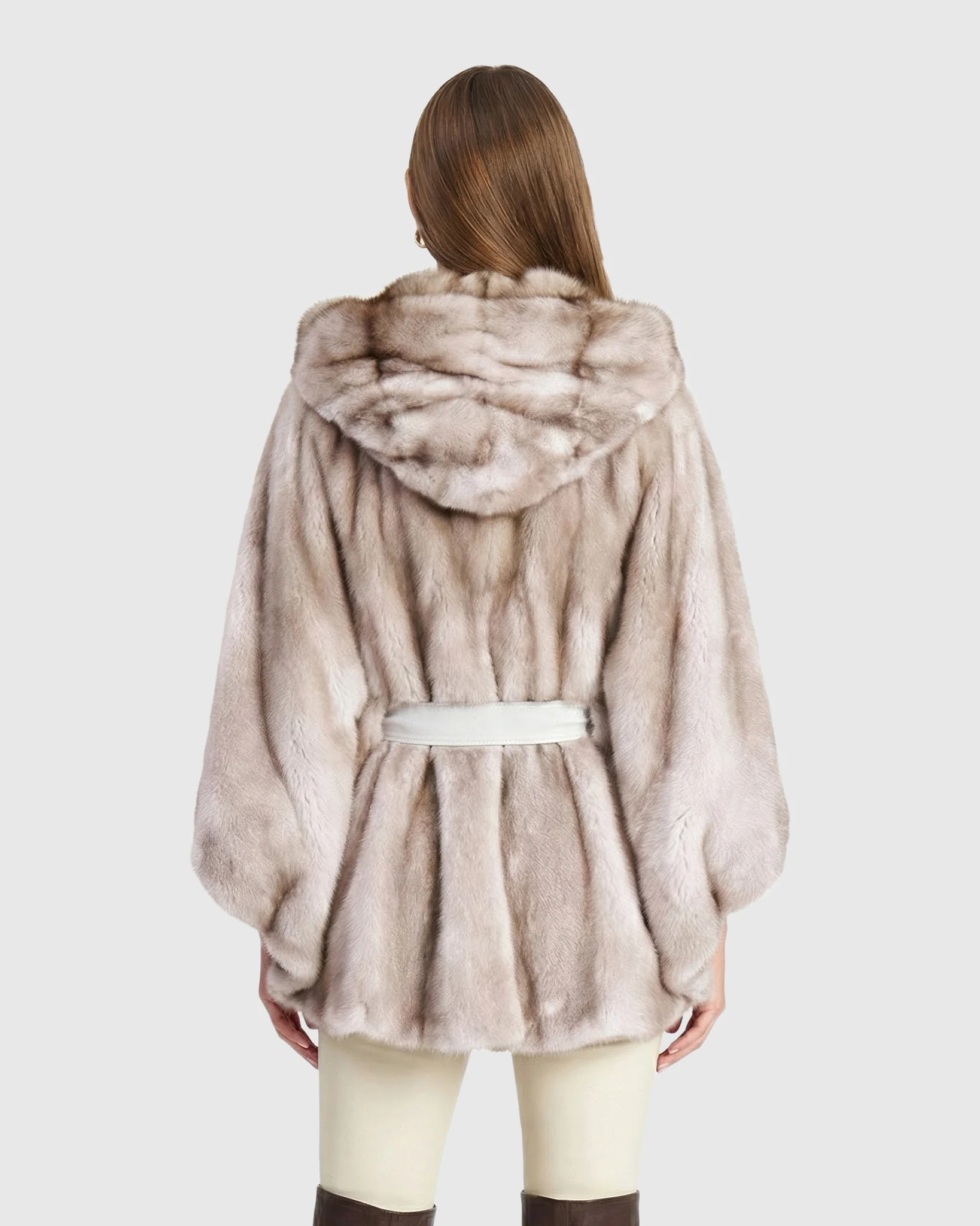 MINK JACKET WITH STONE MARTEN HOOD TRIM - Image 11