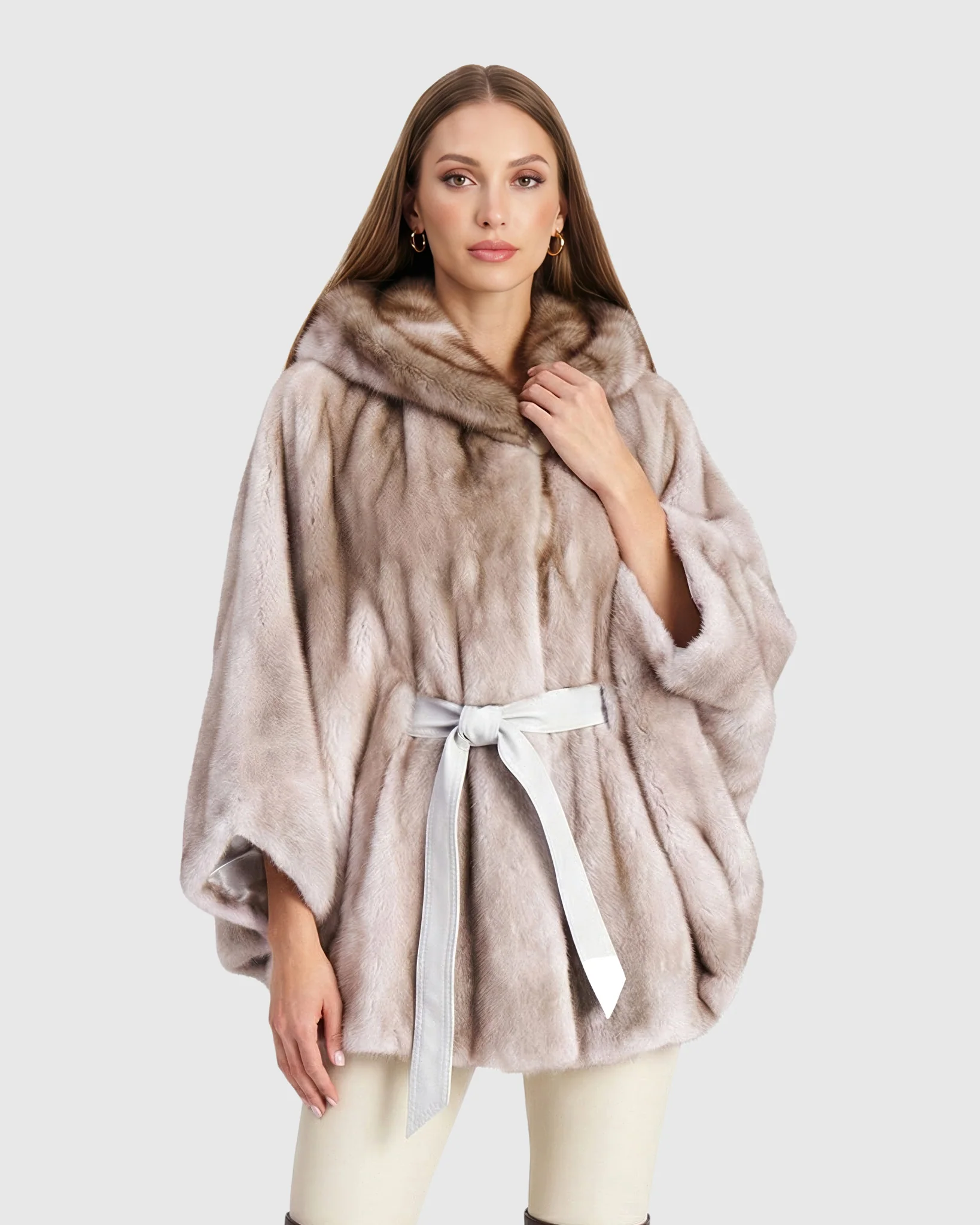 MINK JACKET WITH STONE MARTEN HOOD TRIM - Image 8