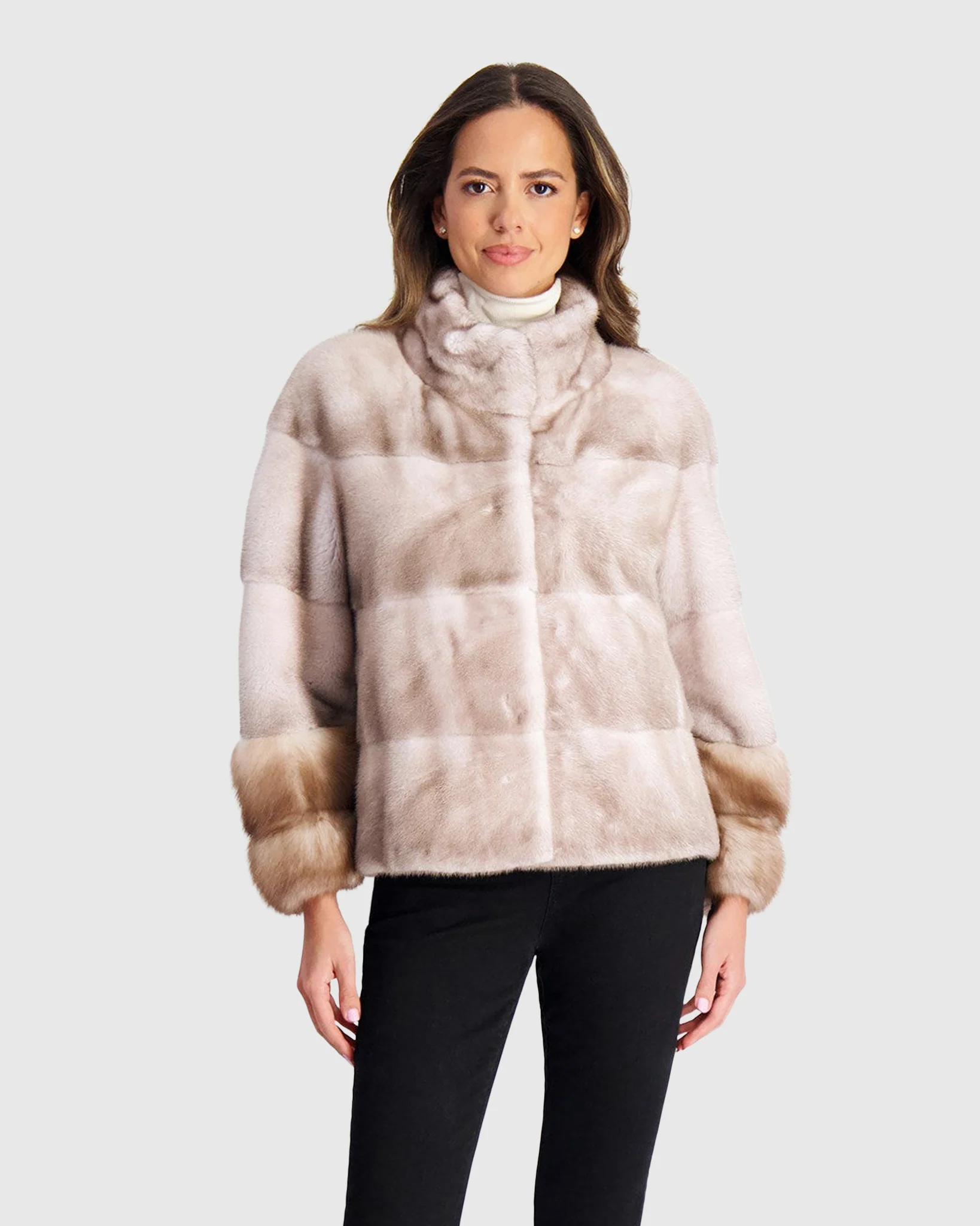Mink Jacket With Stone Marten Trim