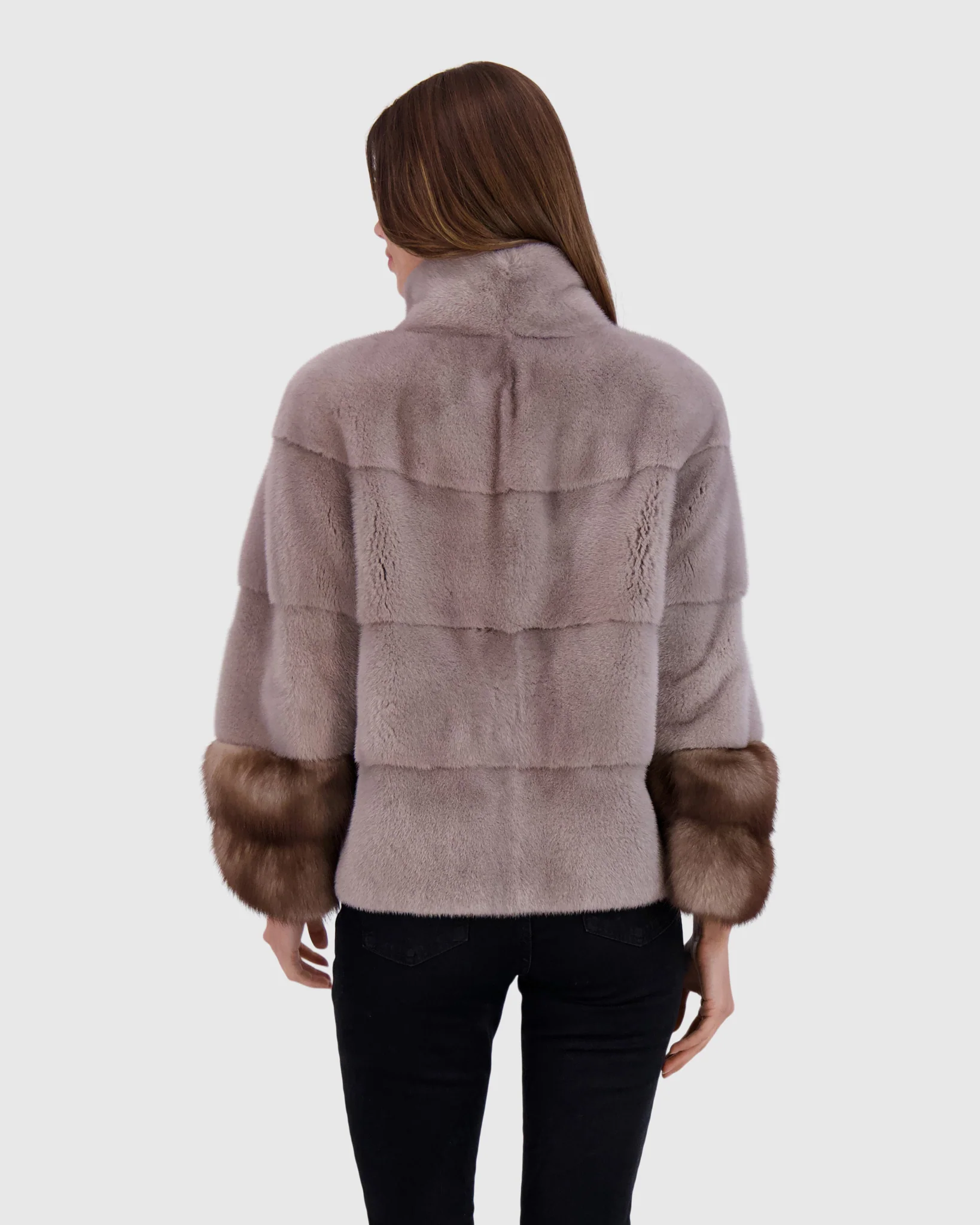 Mink Jacket With Stone Marten Trim - Image 9